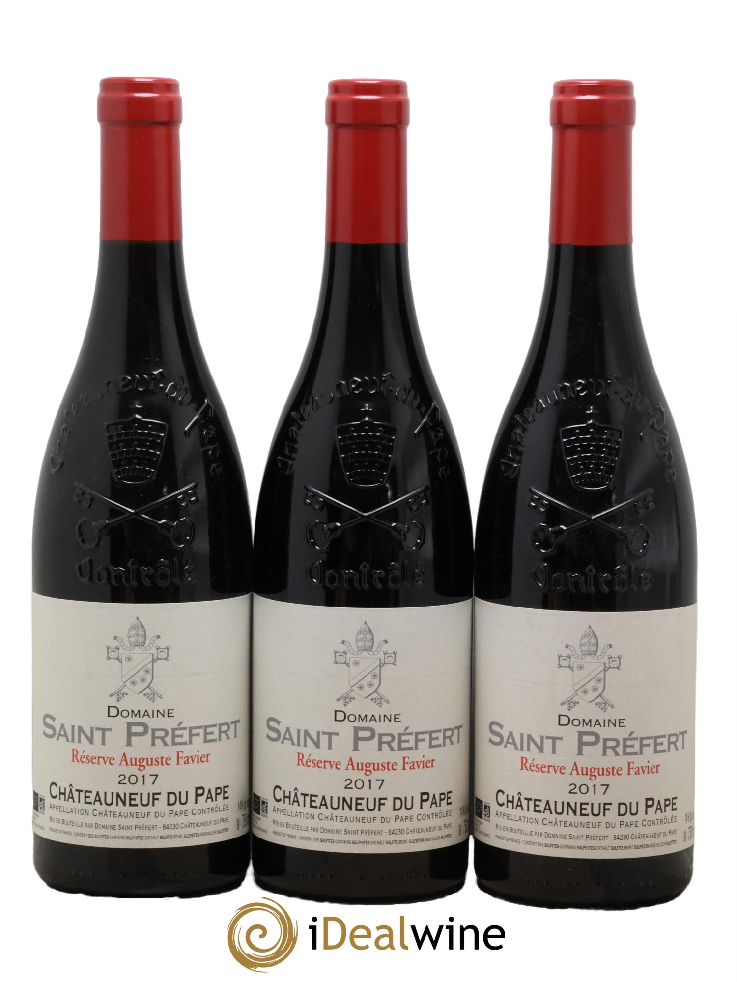 Châteauneuf-du-Pape Réserve Auguste Favier Domaine Saint-Préfert 2017 - Lot de 3 bouteilles - 0