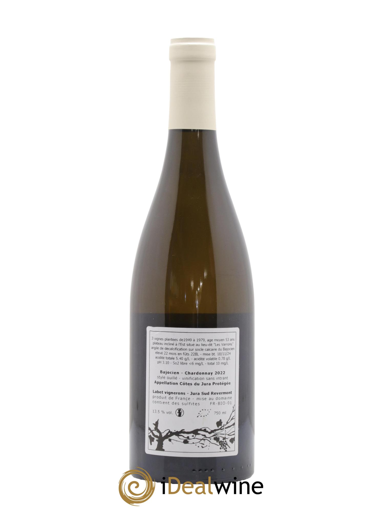 Côtes du Jura Chardonnay Bajocien Romain - Julien - Charline Labet 2022 - Lot de 1 bouteille - 1