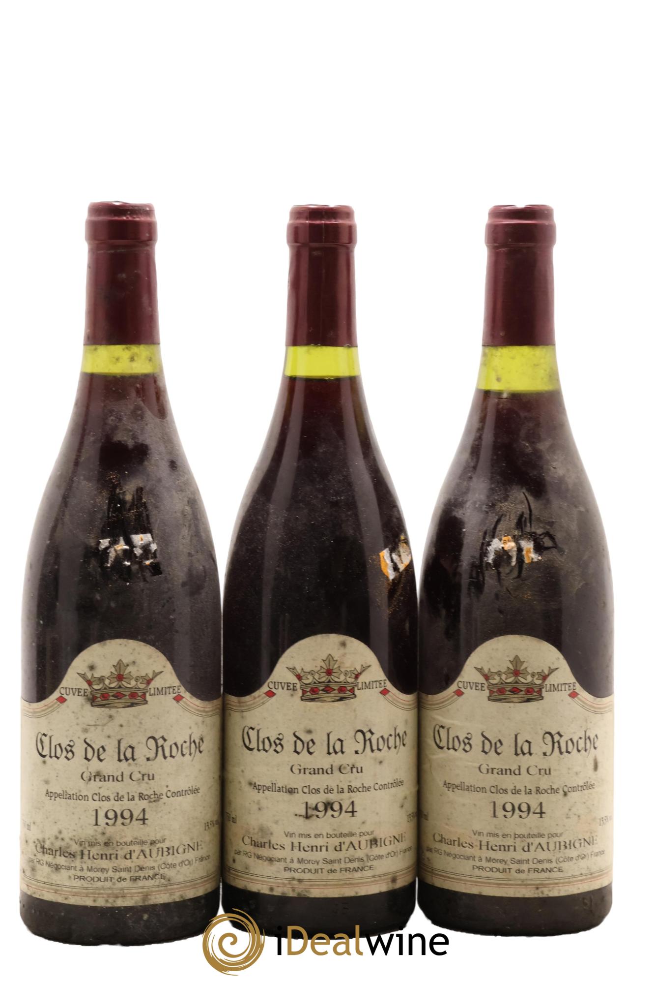 Clos de la Roche Grand Cru Charles Henri d'Aubigne 1994 - Lot de 3 bouteilles - 0