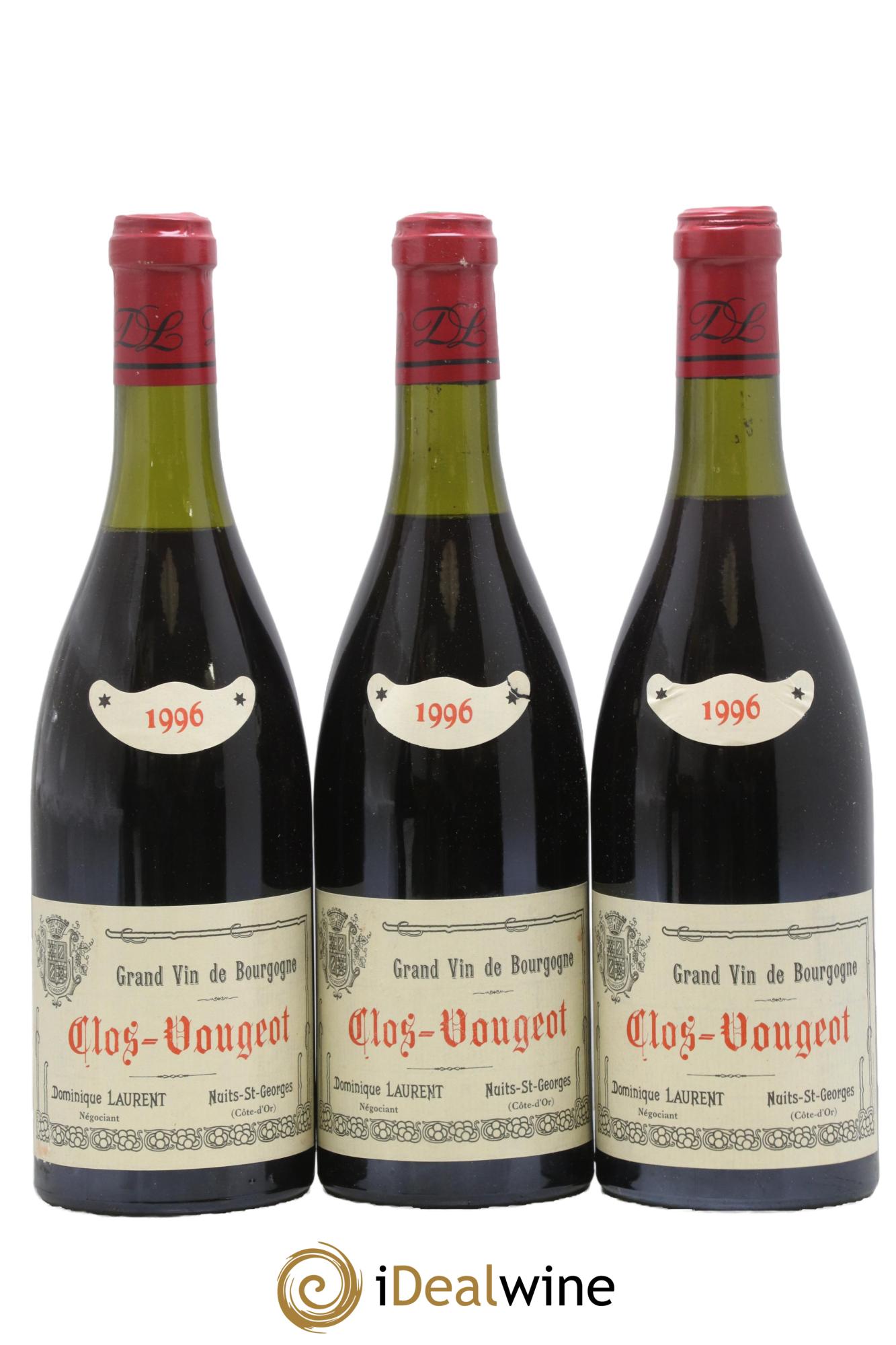 Clos de Vougeot Grand Cru Dominique Laurent 1996 - Lot de 3 bouteilles - 0