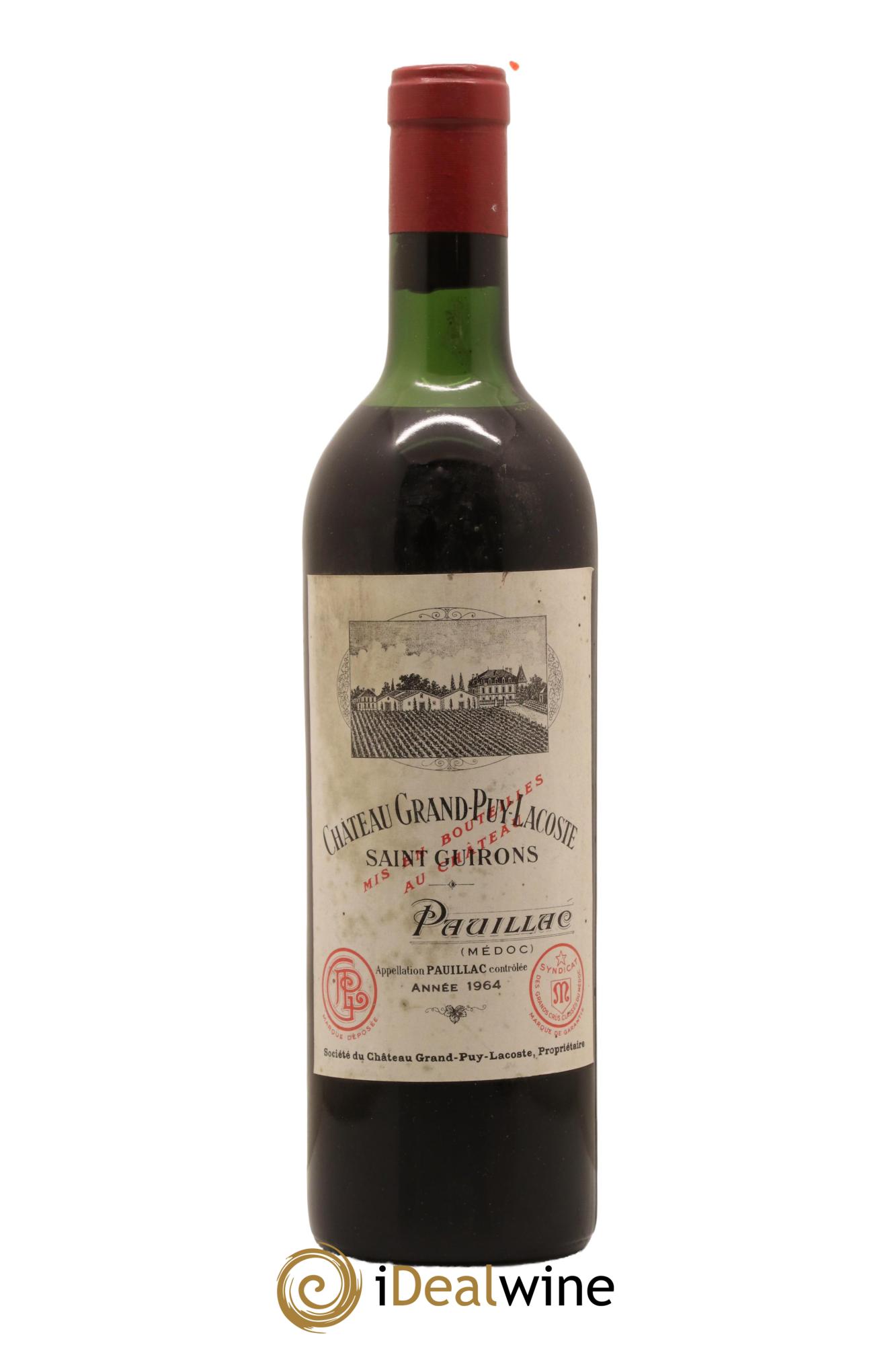 Château Grand Puy Lacoste 5ème Grand Cru Classé 1964 - Lot de 1 bouteille - 0