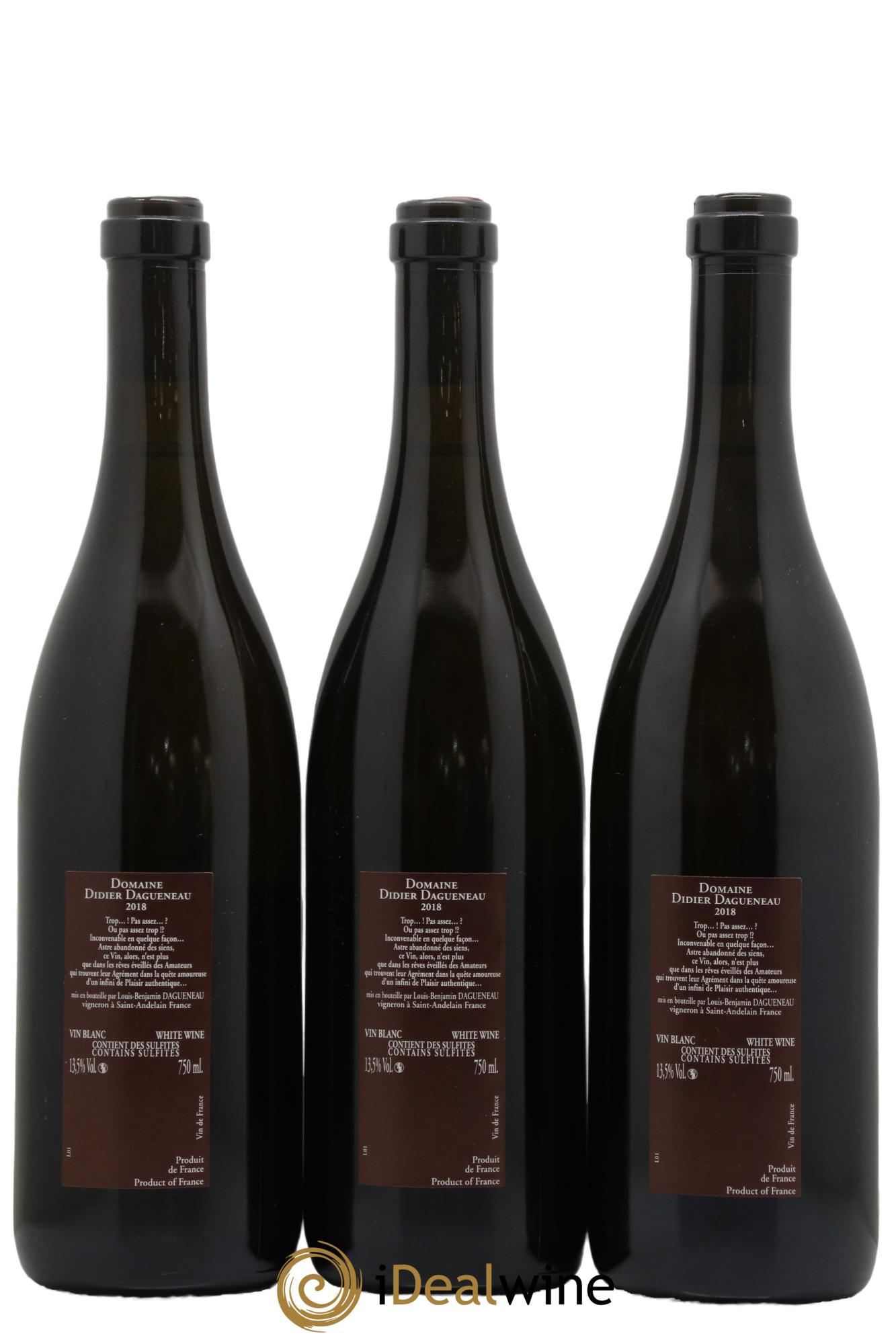 Vin de France (anciennement Pouilly-Fumé) Pur Sang Dagueneau (Domaine Didier - Louis-Benjamin) 2018 - Lot of 3 bottles - 1