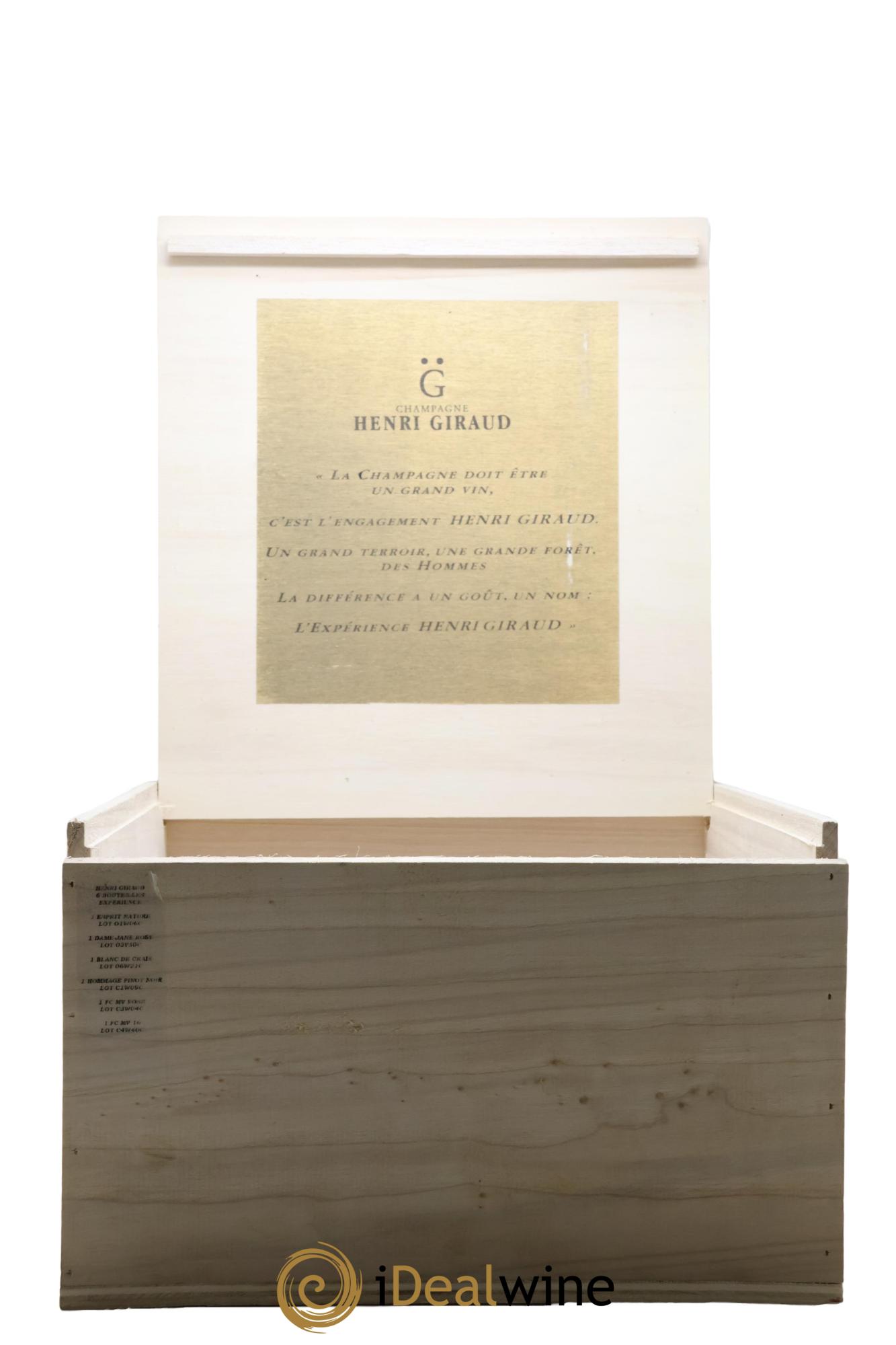 Champagne Coffret Collection Henri Giraud Expérience (MV 16, MV Rosé, Esprit Nature, Dame Jane Rosé, Hommage au Pinot Noir, Blanc de Craie) - Lot of 6 bottles - 5