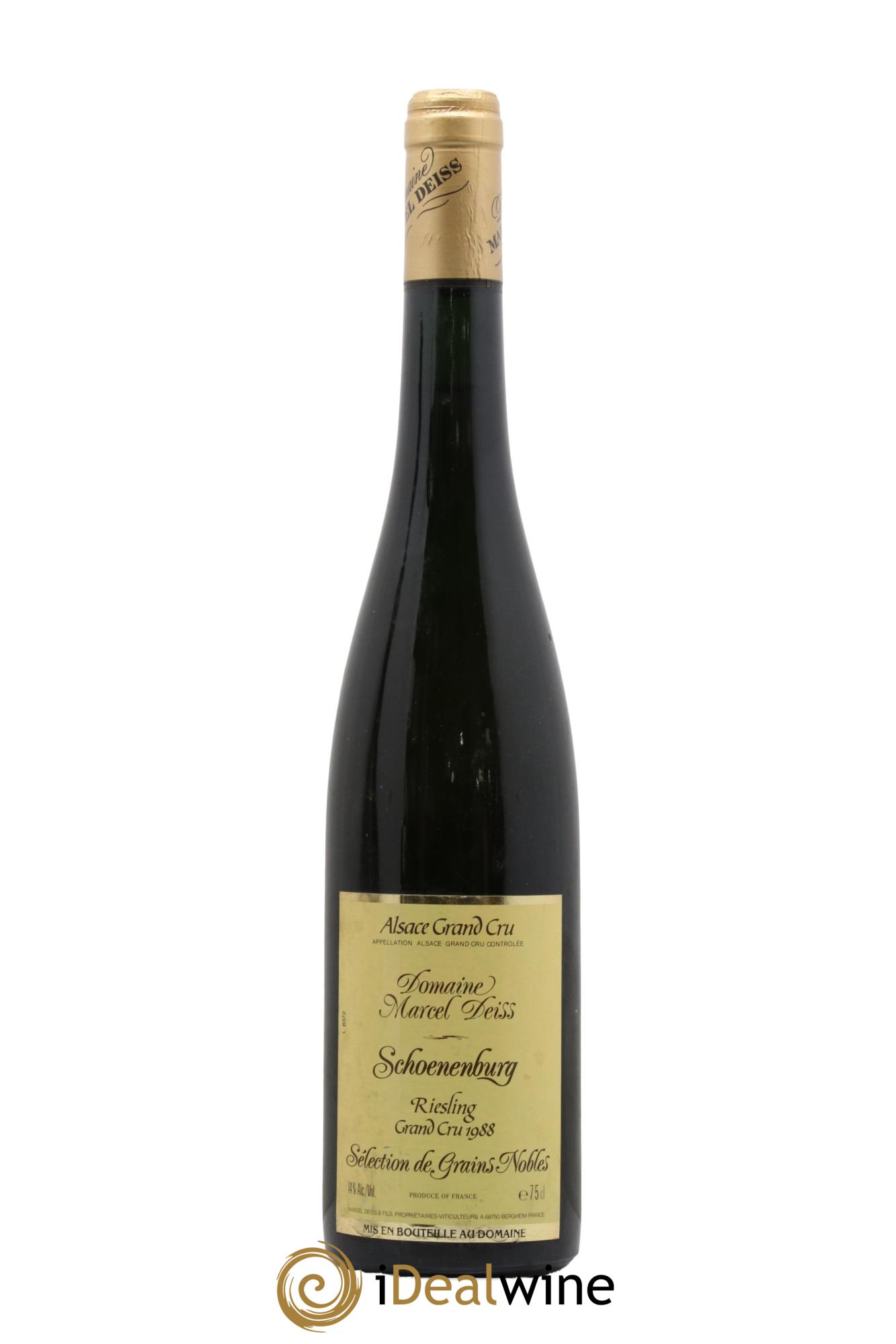 Alsace Riesling Sélection de Grains Nobles Grand Cru Schoenenbourg Marcel Deiss (Domaine) 1988 - Lotto di 1 bottiglia - 0