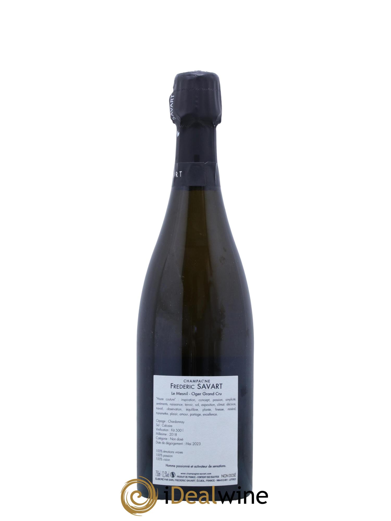 Haute Couture Le Mesnil sur Oger Extra-Brut Savart  2018 - Lot de 1 bouteille - 1