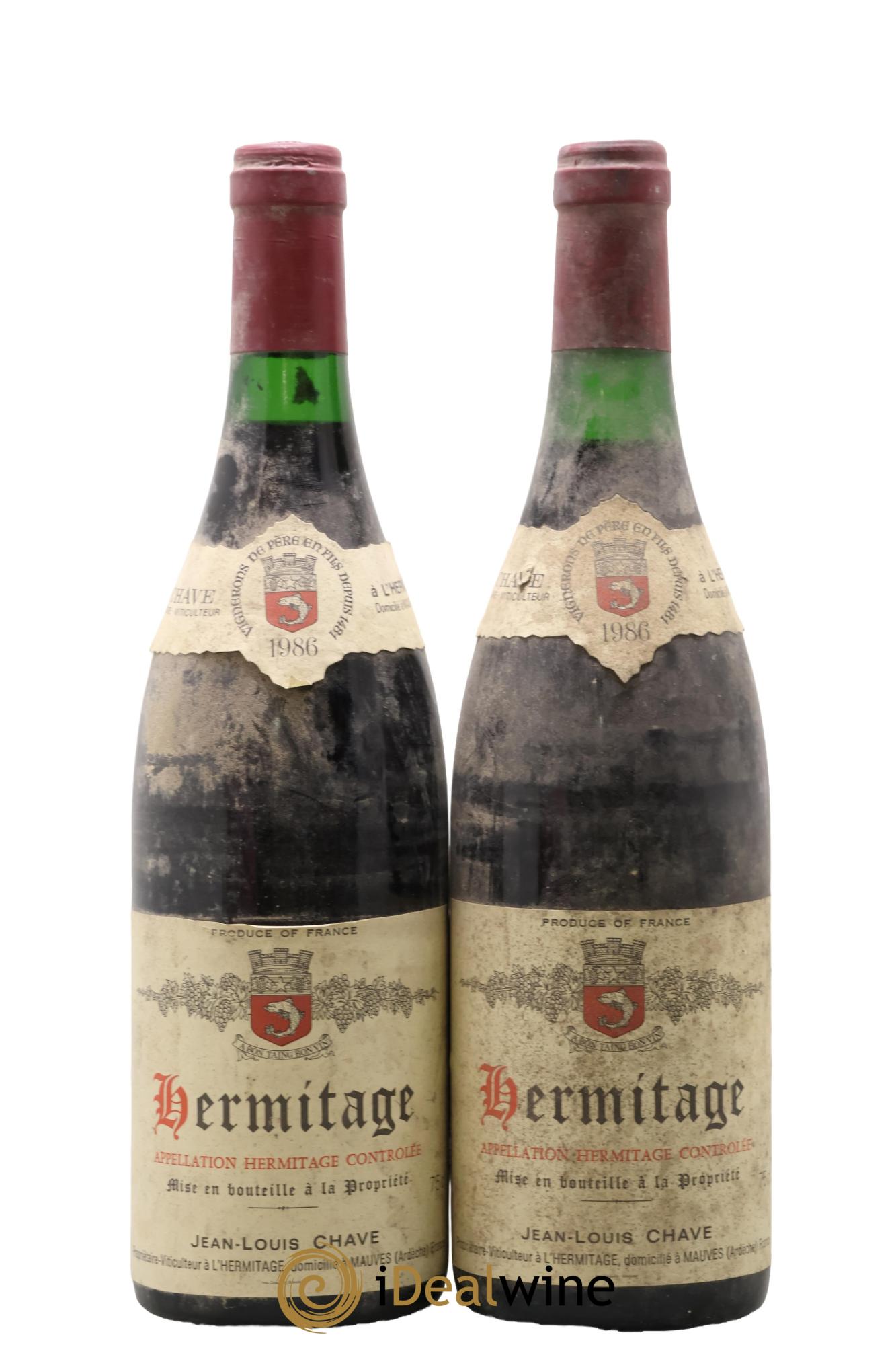 Hermitage Jean-Louis Chave 1986 - Lot de 2 bouteilles - 0