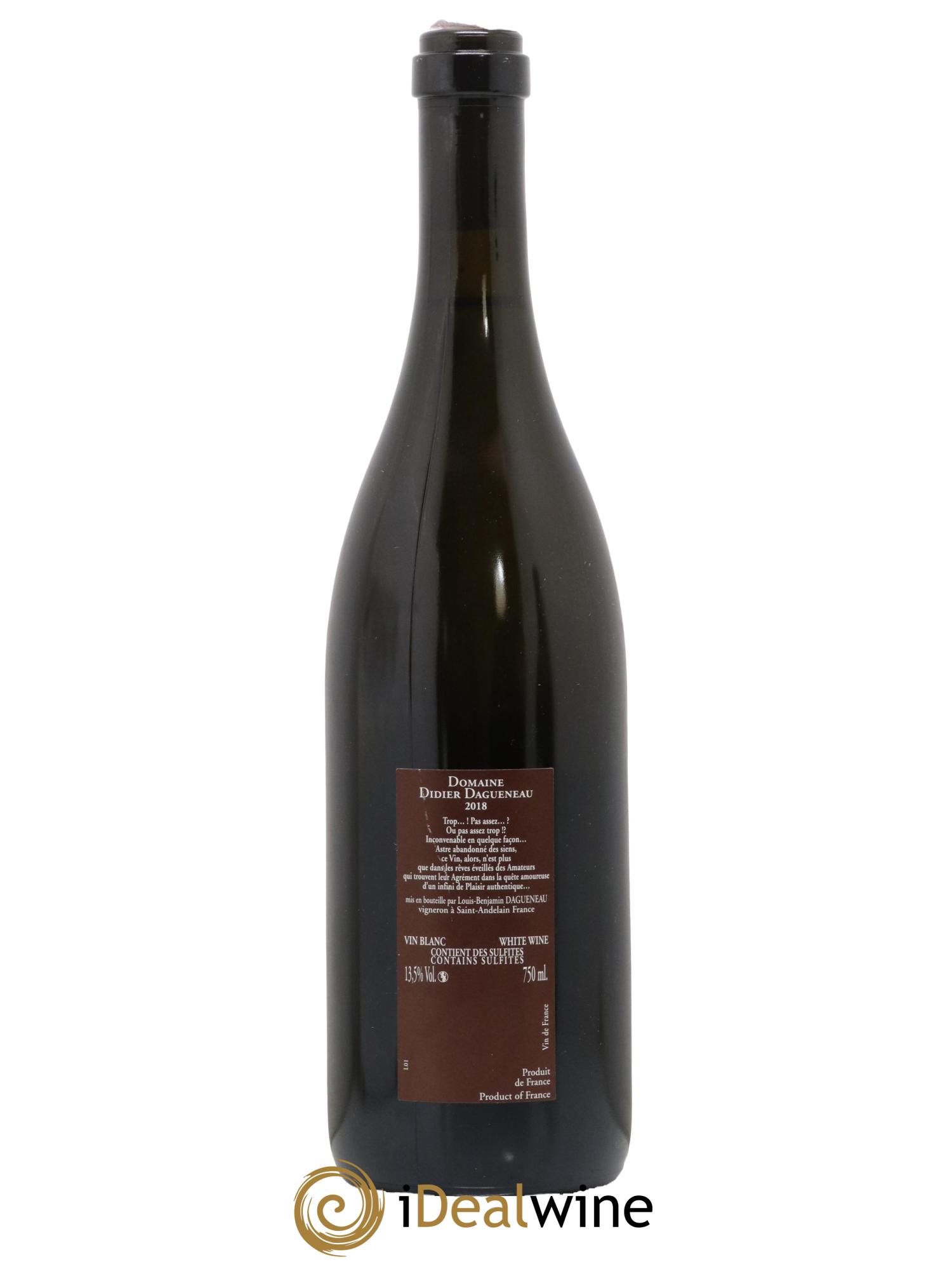 Vin de France (anciennement Pouilly-Fumé) Pur Sang Dagueneau (Domaine Didier - Louis-Benjamin) 2018 - Lot de 1 bouteille - 1