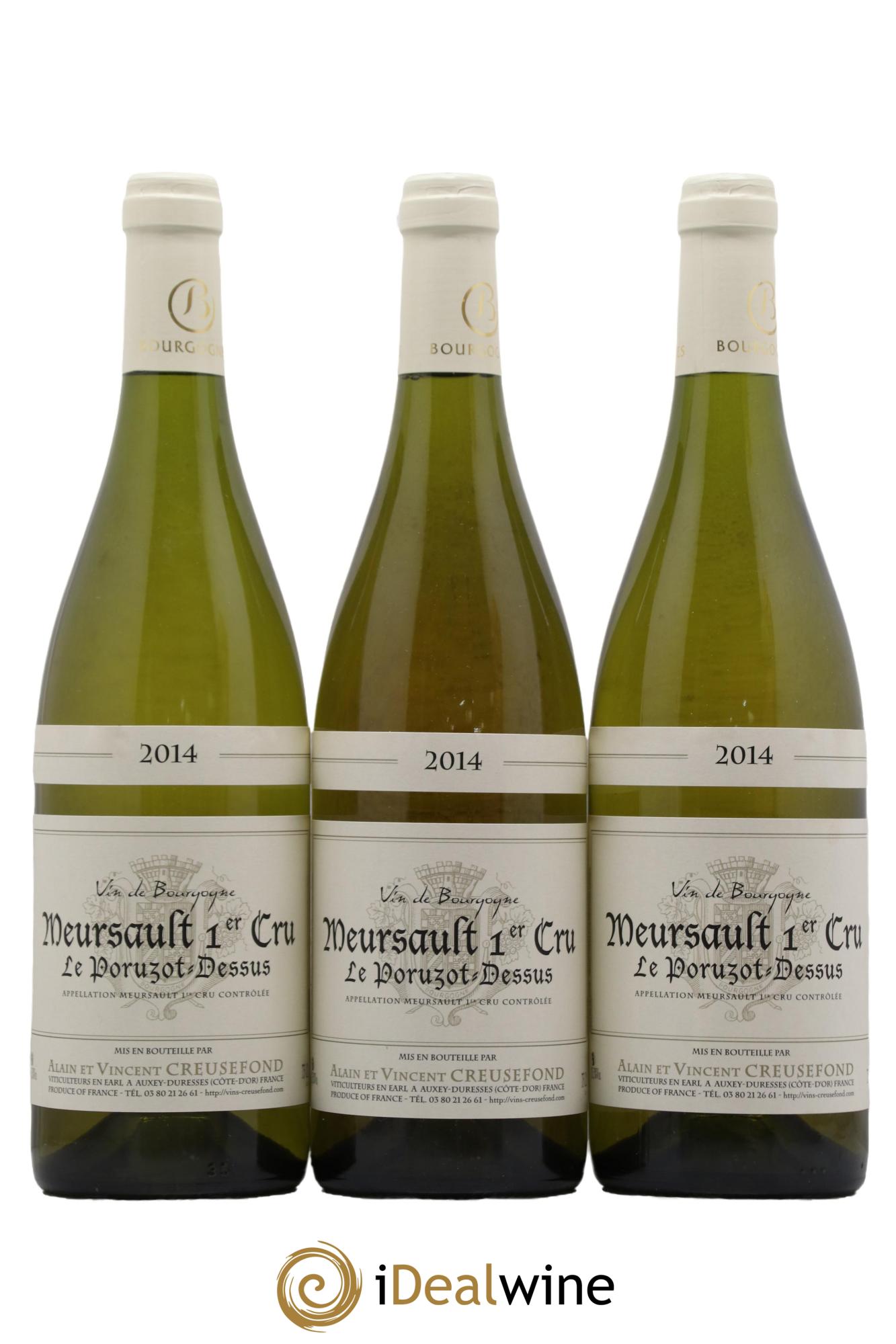 Meursault 1er Cru Poruzots Dessus Domaine Vincent Creusefond 2014 - Posten von 3 Flaschen - 0