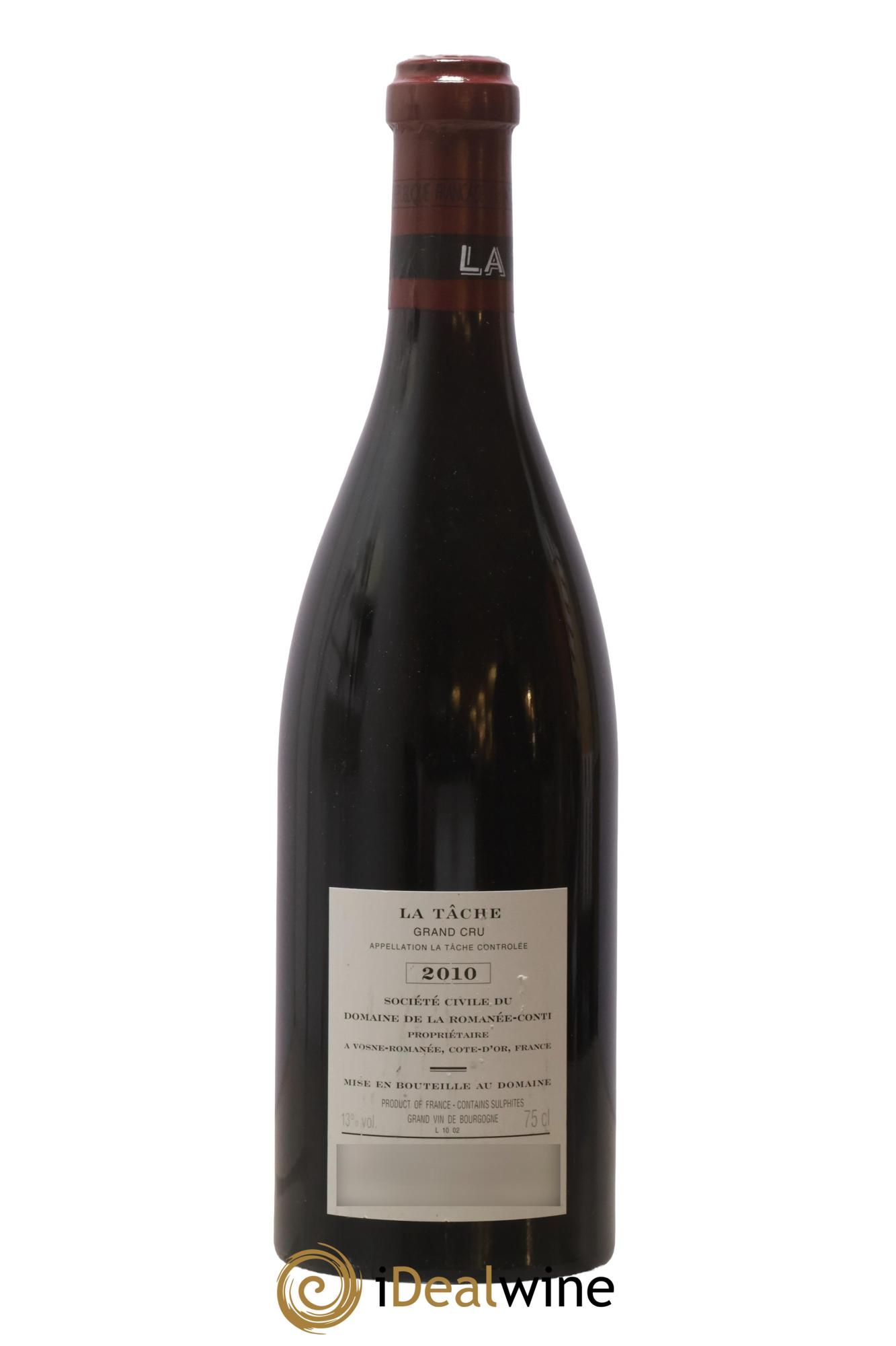 La Tâche Grand Cru Domaine de la Romanée-Conti 2010 - Lot of 1 bottle - 1