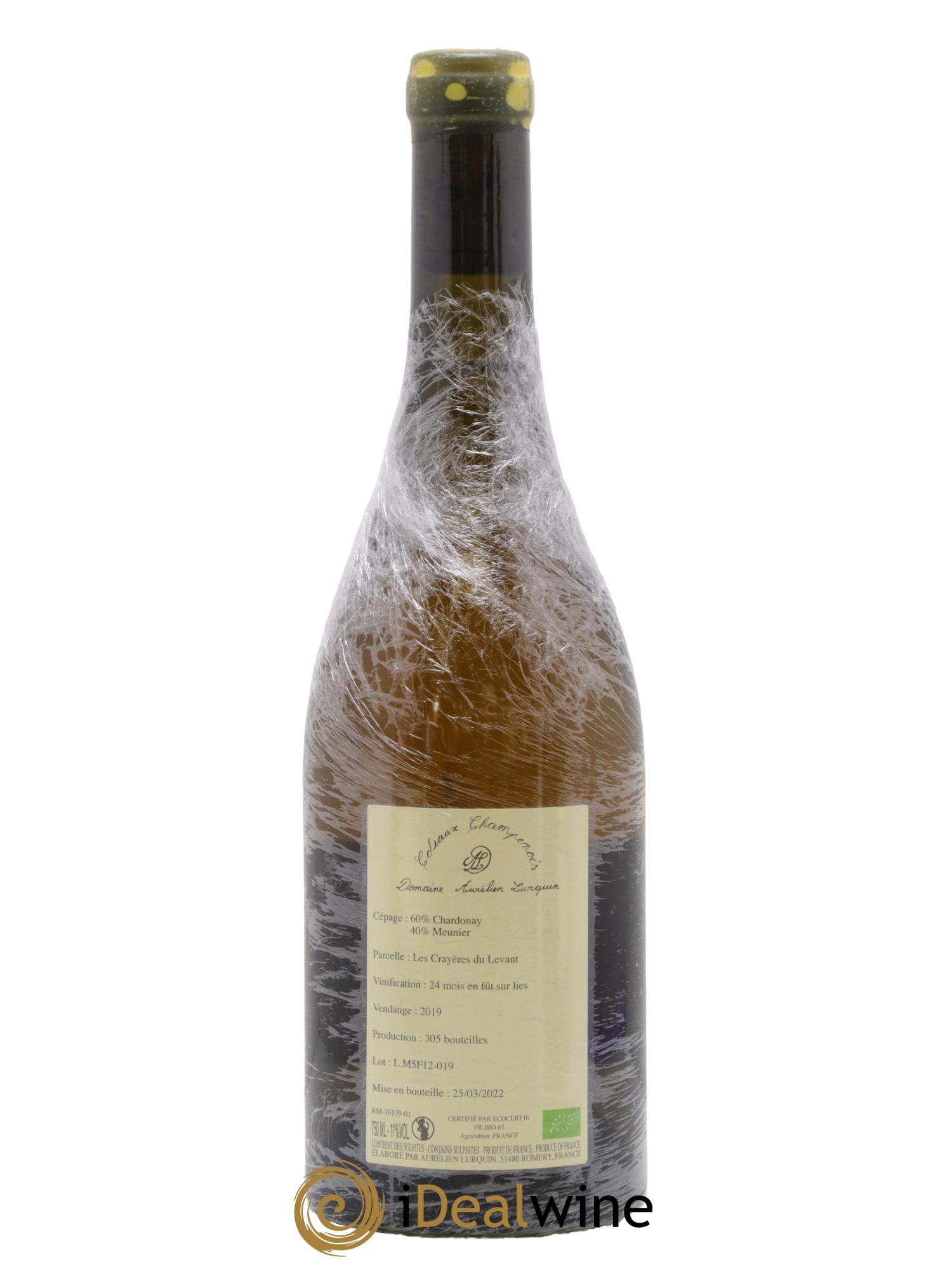 Coteaux Champenois Les Crayères du Levant Blanc de Noirs Aurélien Lurquin 2019 - Lot de 1 bouteille - 1