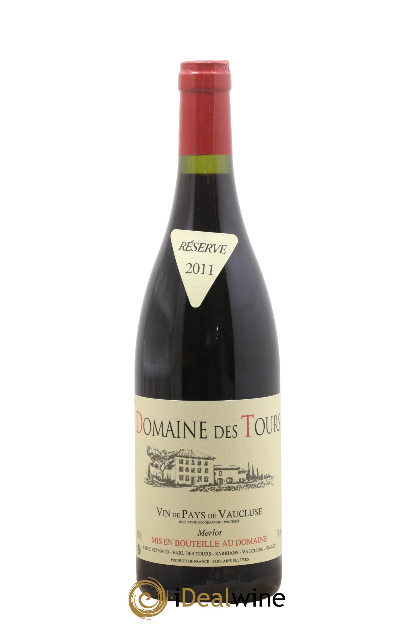 IGP Pays du Vaucluse (Vin de Pays du Vaucluse) Domaine des Tours Merlot Emmanuel Reynaud 2011 - Posten von 1 Flasche - 0