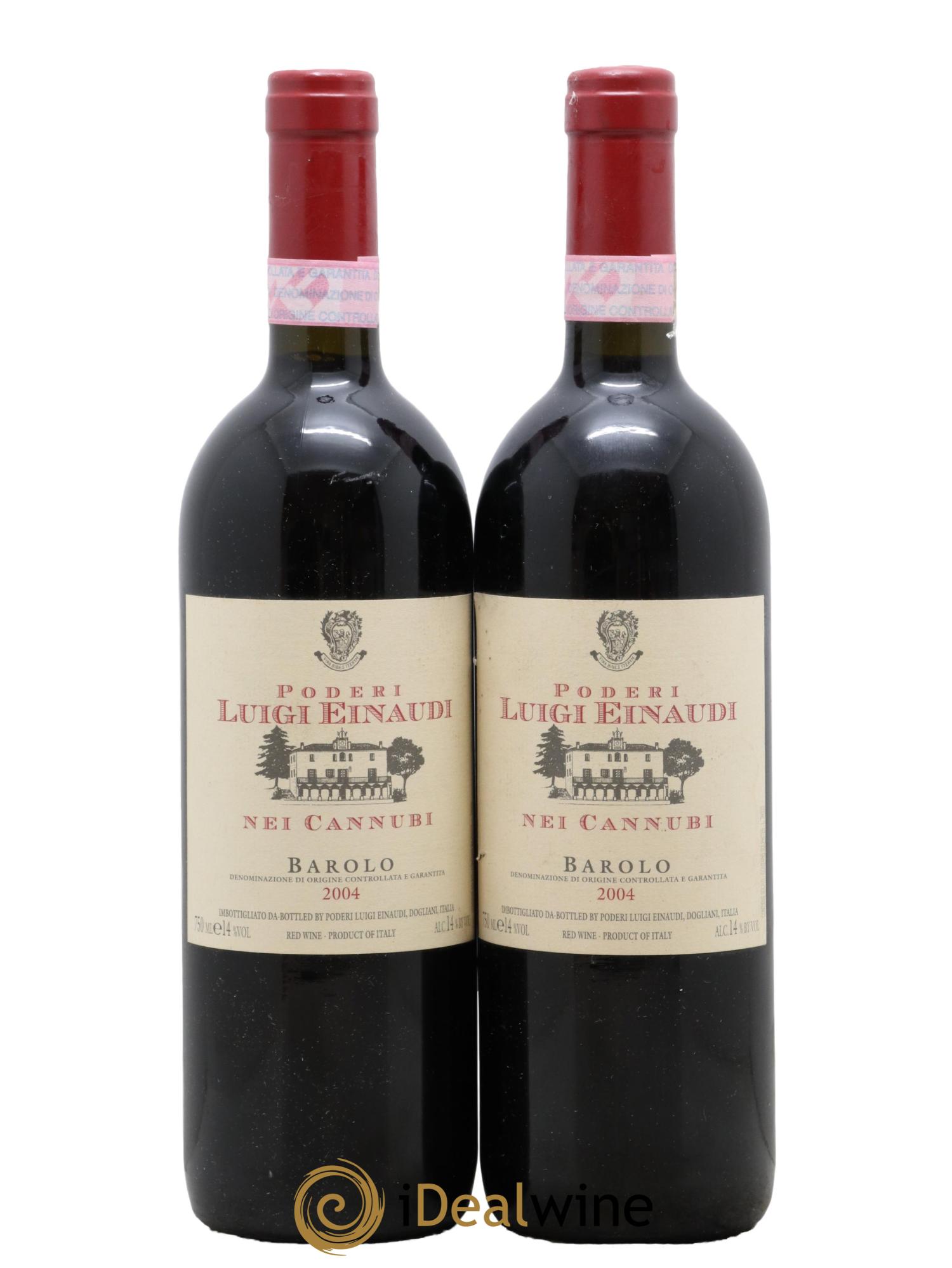 Barolo Nei Cannubi Poderi Luigi Einaudi 2004 - Lot de 2 bouteilles - 0