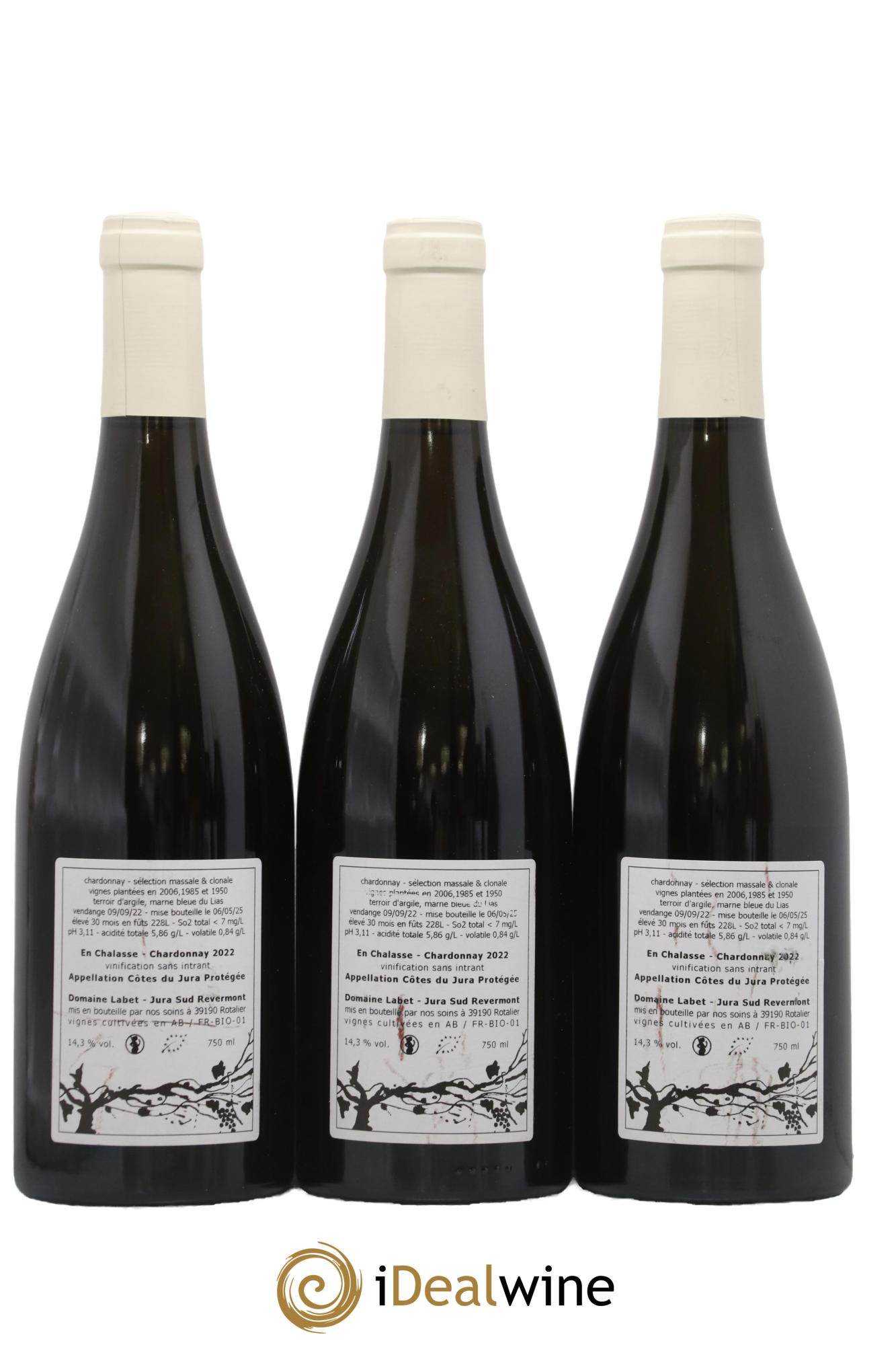Côtes du Jura Chardonnay En Chalasse Romain - Julien - Charline Labet 2022 - Lotto di 3 bottiglie - 1