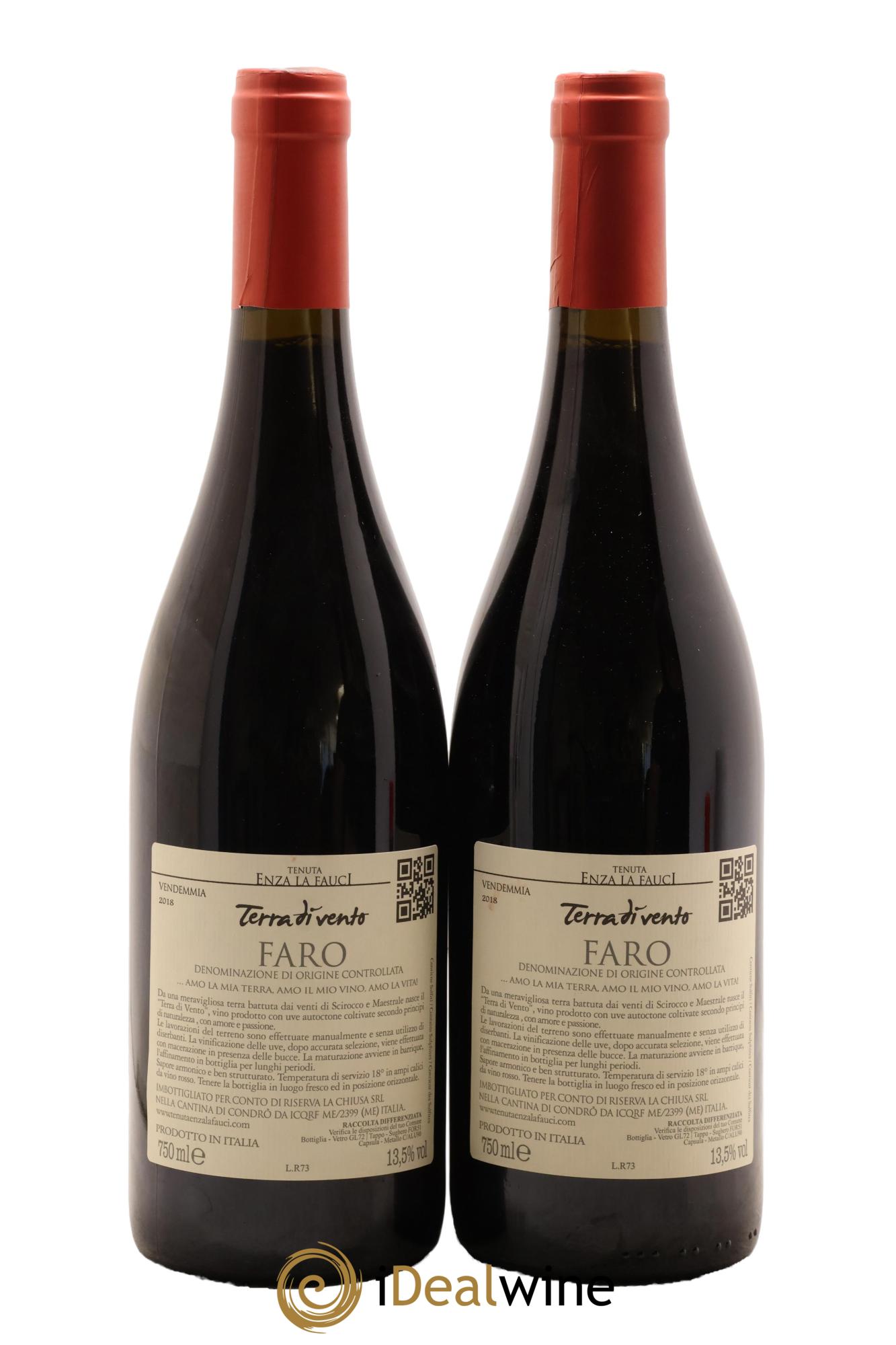 Italie Faro DOC Terra di Vento Tenuta Enza la Fauci 2018 - Lot de 2 bouteilles - 1