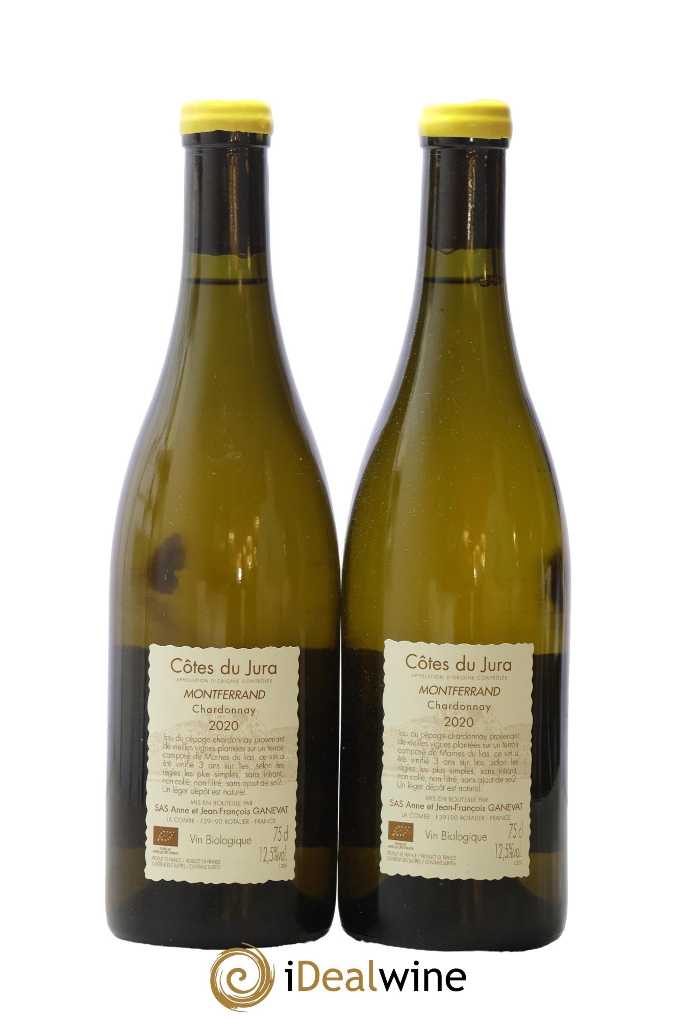 Côtes du Jura Montferrand chardonnay Anne et Jean François Ganevat 2020 - Lot de 2 bouteilles - 1