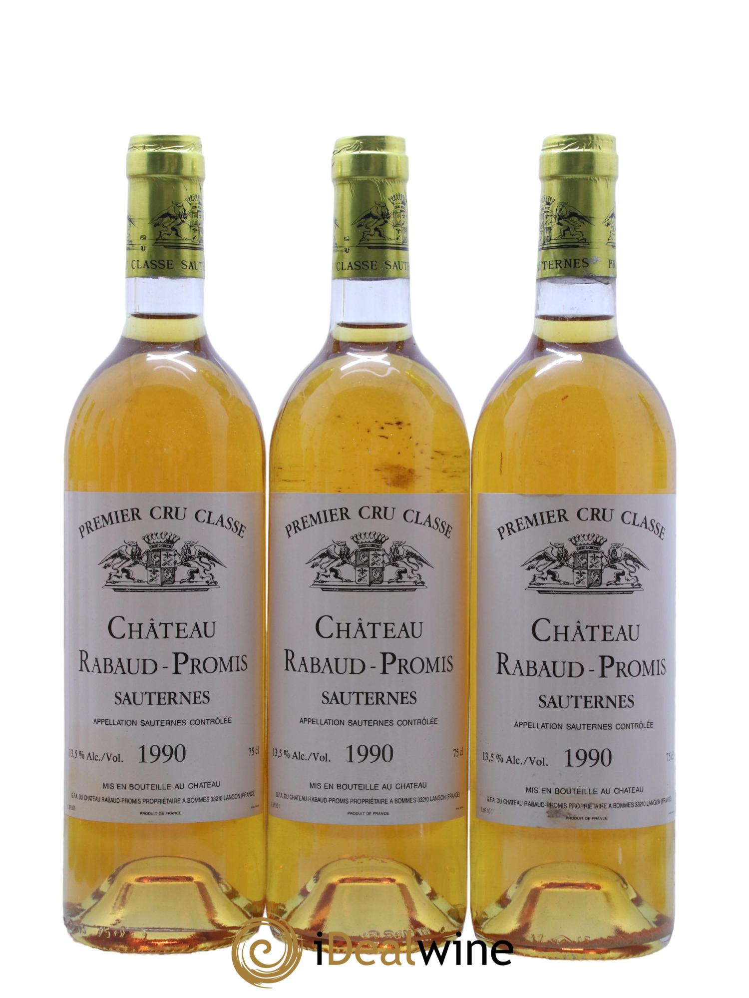 Château Rabaud Promis 1er Grand Cru Classé 1990 - Lotto di 12 bottiglie - 2
