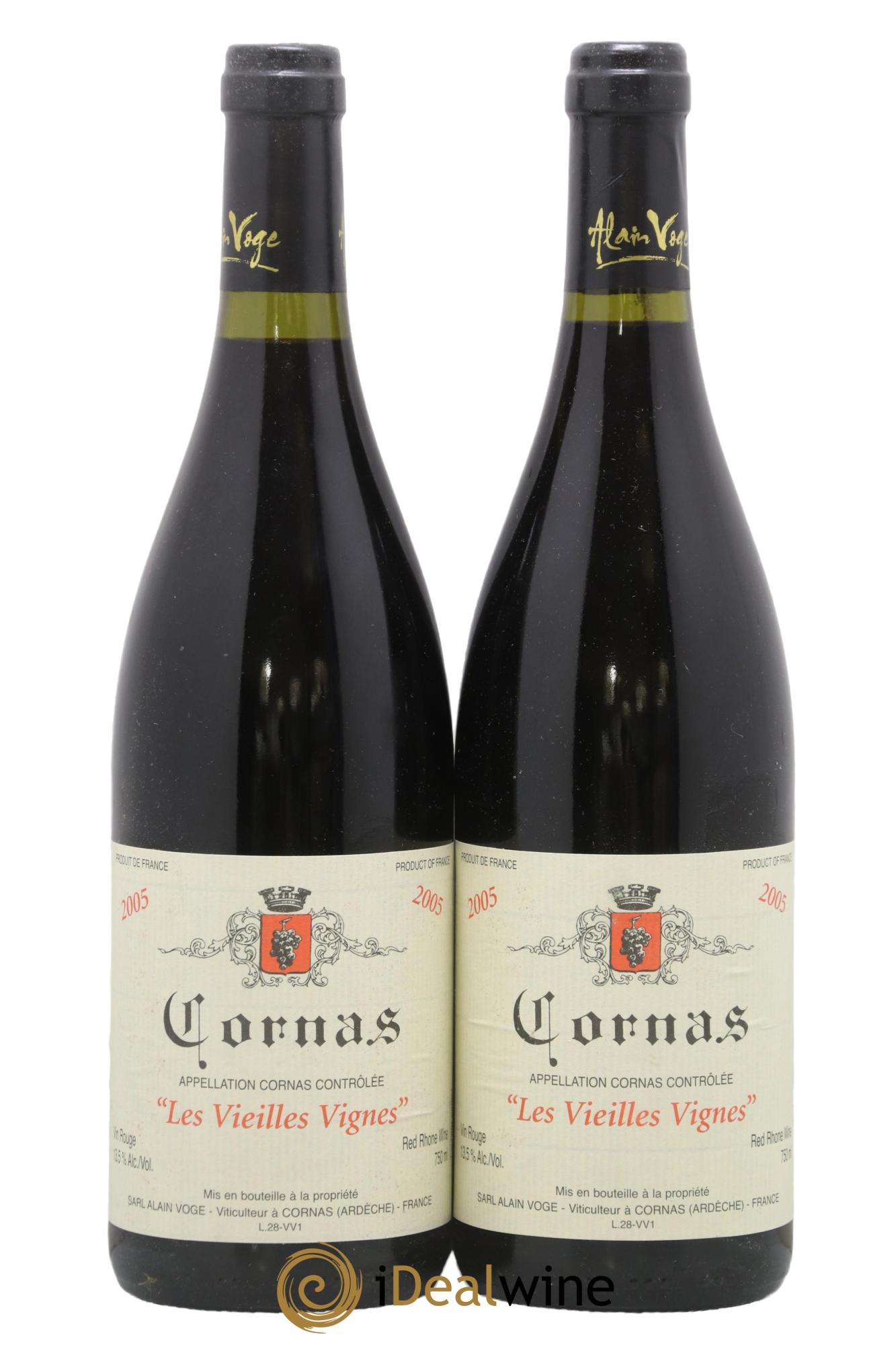 Cornas Les Vieilles Vignes Alain Voge (Domaine) 2005 - Lot of 2 bottles - 0