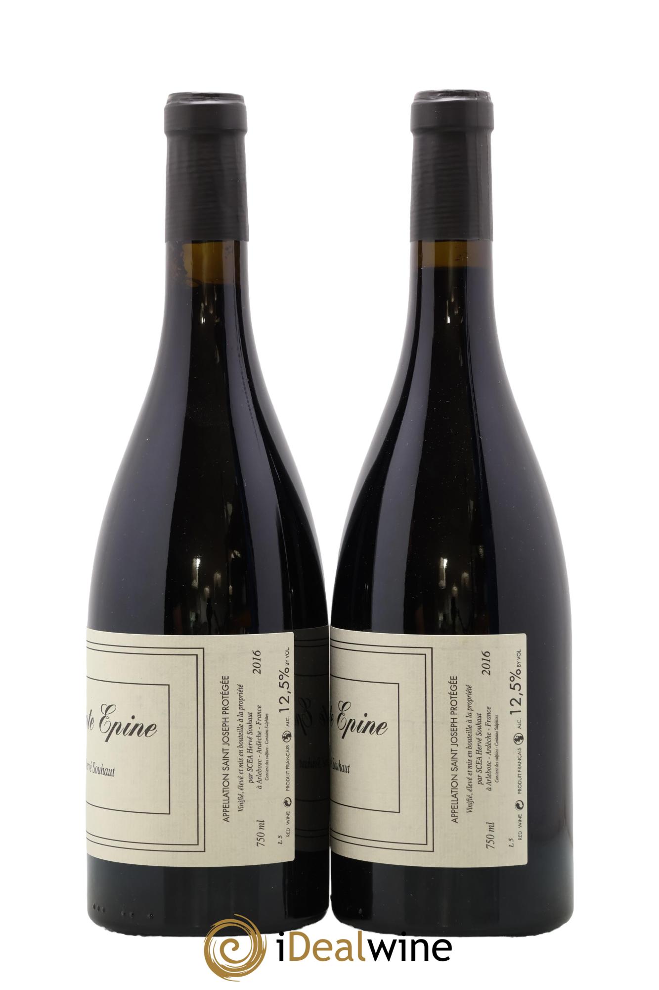 Saint-Joseph Sainte Epine Hervé Souhaut - Domaine Romaneaux-Destezet 2016 - Lot of 2 bottles - 1