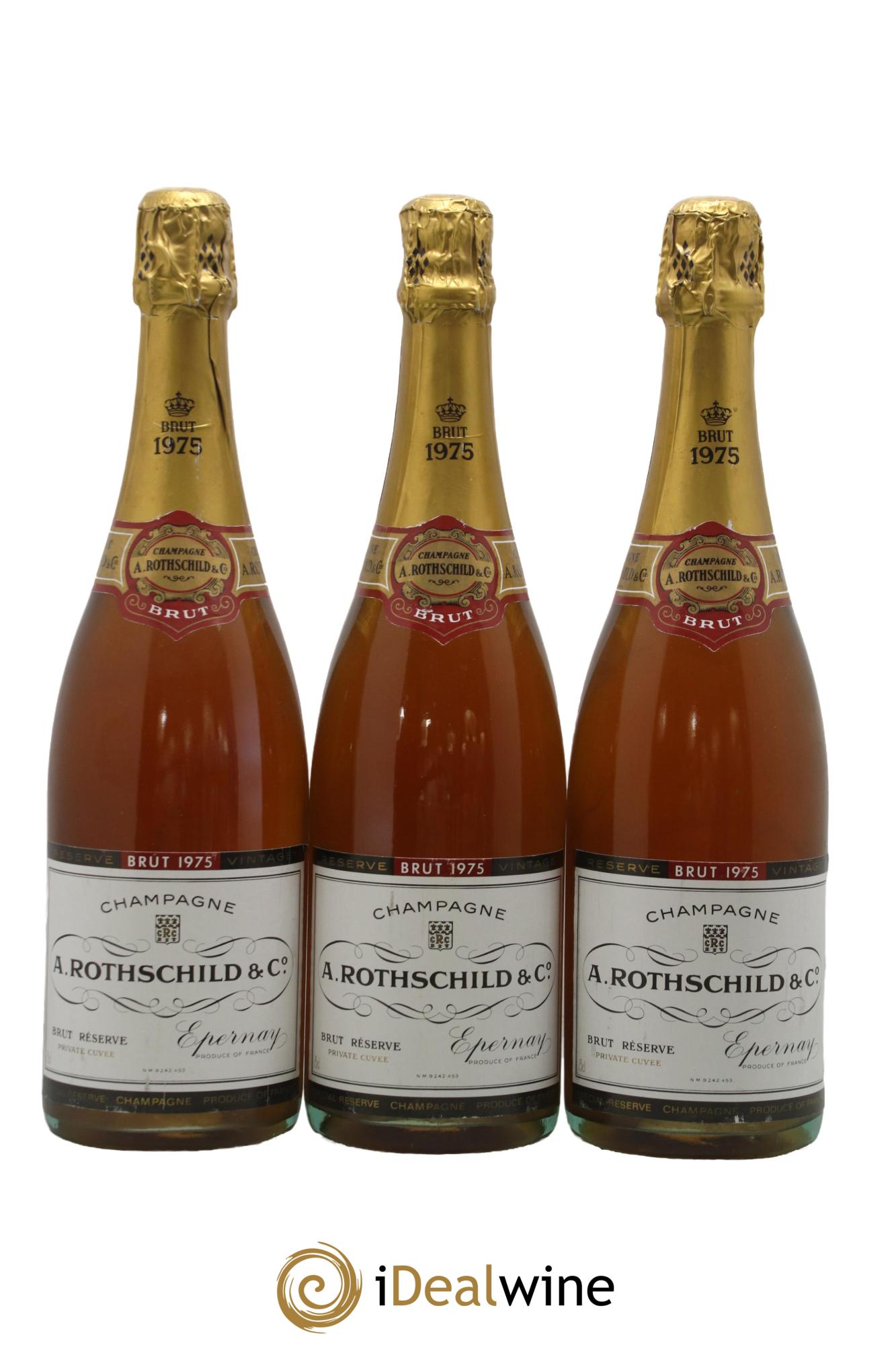 Brut Alfred Rothschild 1975 - Lot of 3 bottles - 0