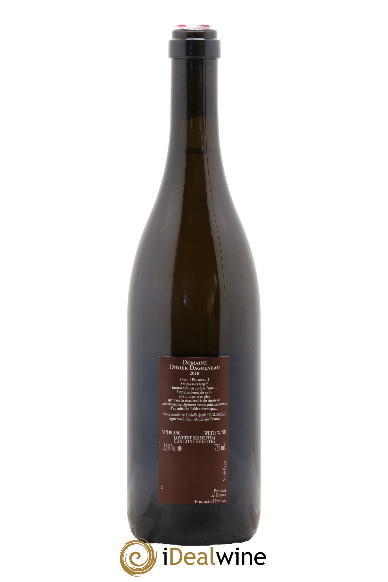Vin de France (anciennement Pouilly-Fumé) Pur Sang Dagueneau (Domaine Didier - Louis-Benjamin) 2018 - Lot of 1 bottle - 1