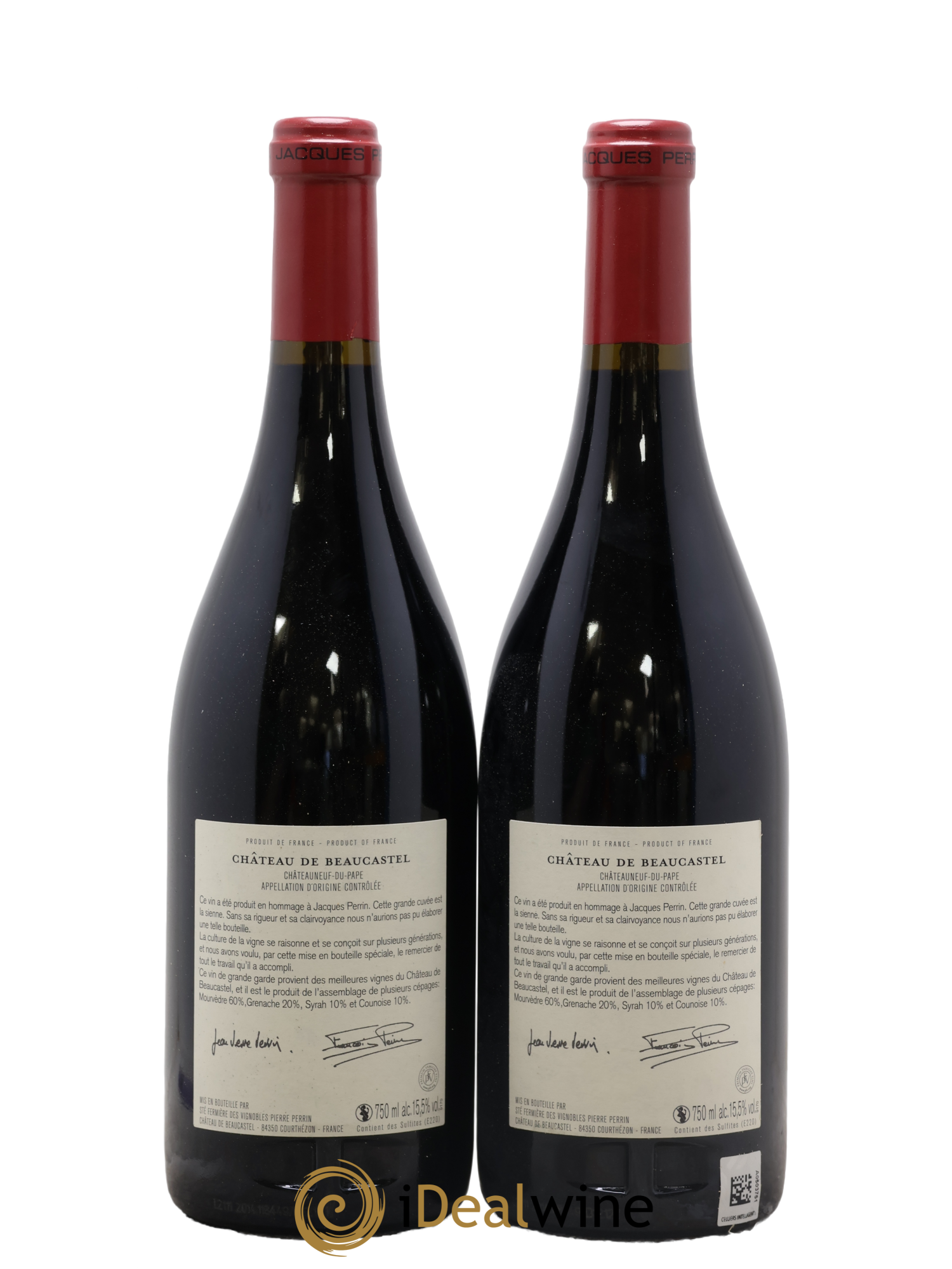 Châteauneuf-du-Pape Château de Beaucastel Hommage à Jacques Perrin Famille Perrin 2012 - Lot of 2 bottles - 1
