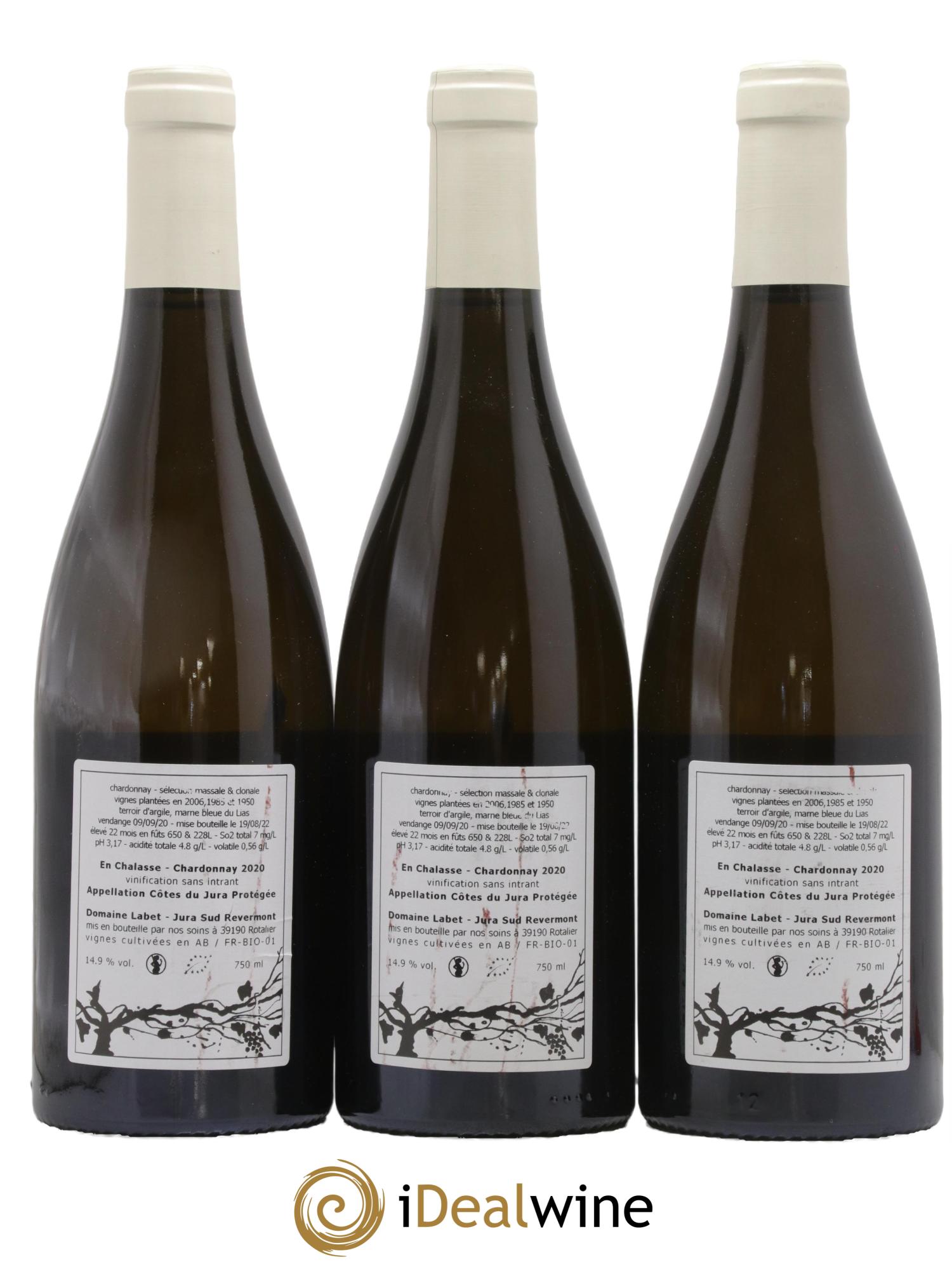 Côtes du Jura Chardonnay En Chalasse Romain - Julien  - Charline Labet 2020 - Lot of 3 bottles - 1