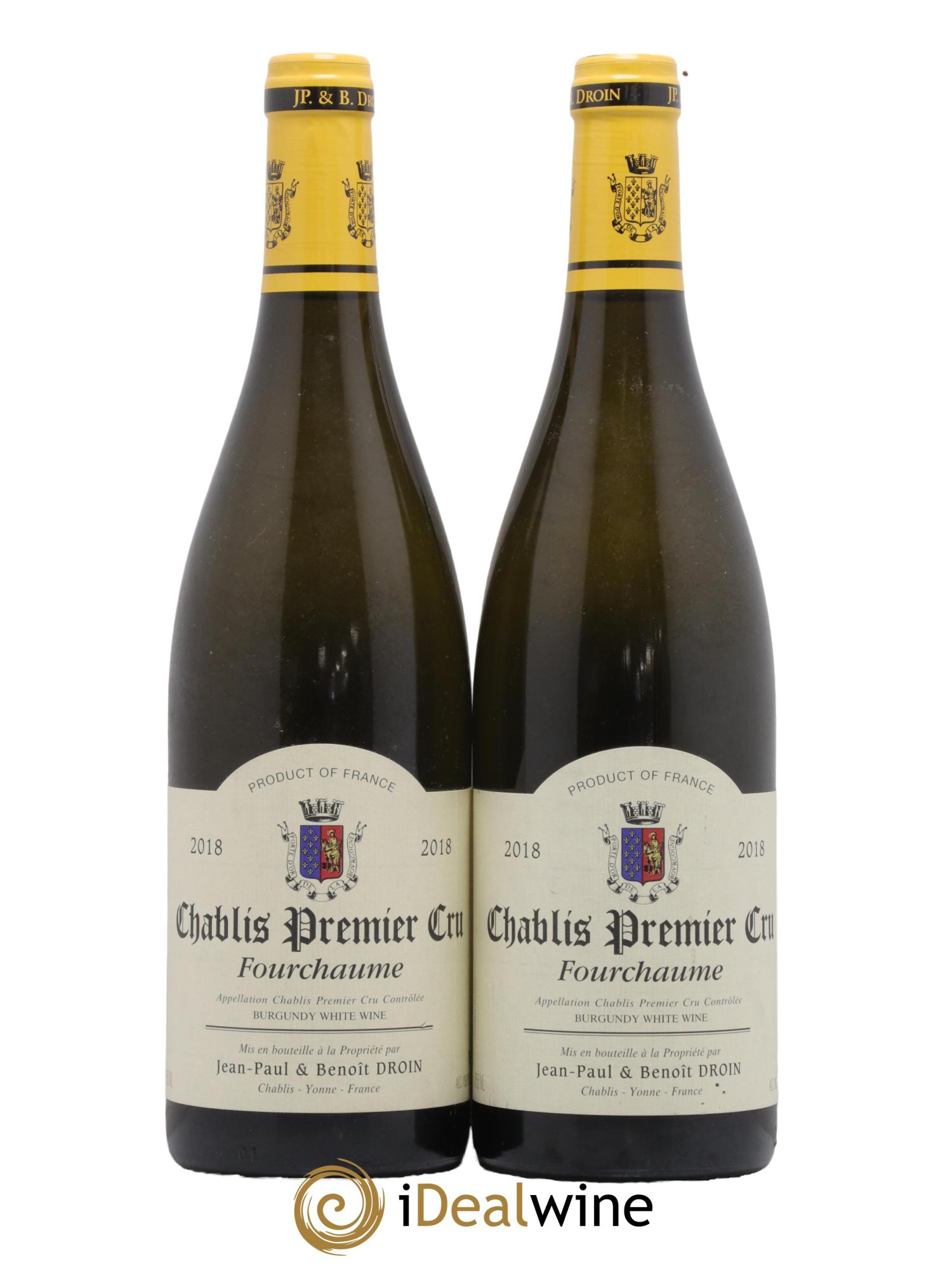 Chablis 1er Cru Fourchaume Jean-Paul & Benoît Droin (Domaine) 2018 - Lot de 2 bouteilles - 0
