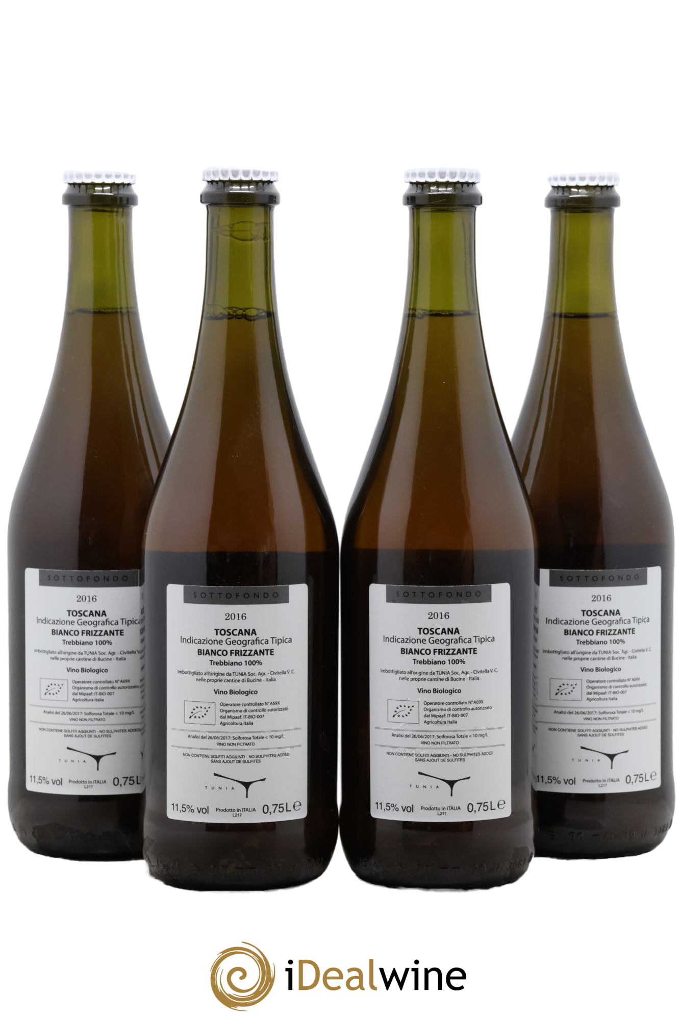 Italie Toscana IGT Sottofondo Tunia 2016 - Lot of 4 bottles - 1