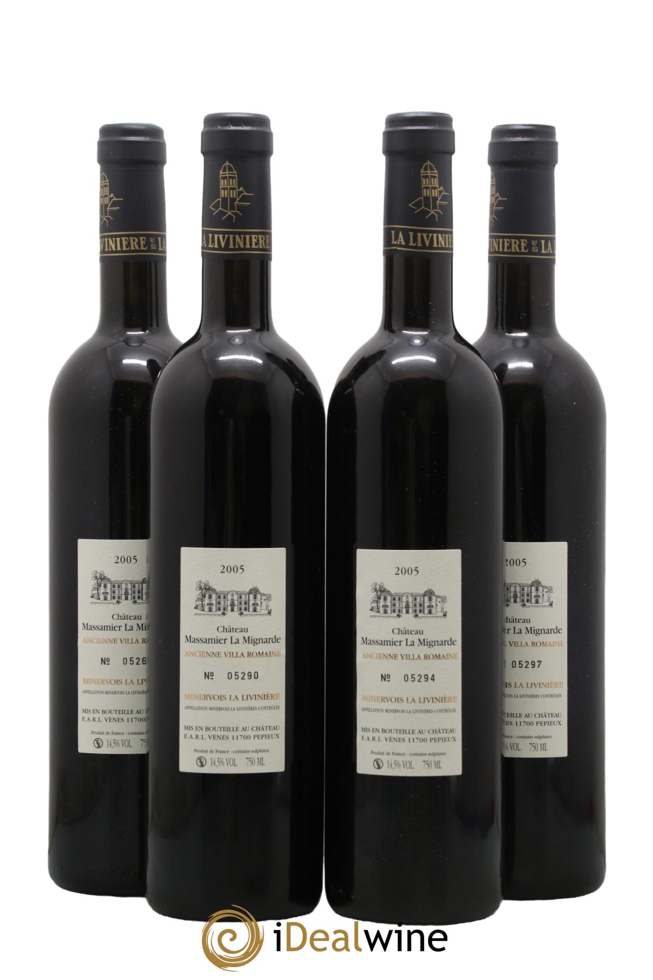 Minervois La Livinière Domus Maximus Domaine Massamier La Mignarde 2005 - Lotto di 4 bottiglie - 1