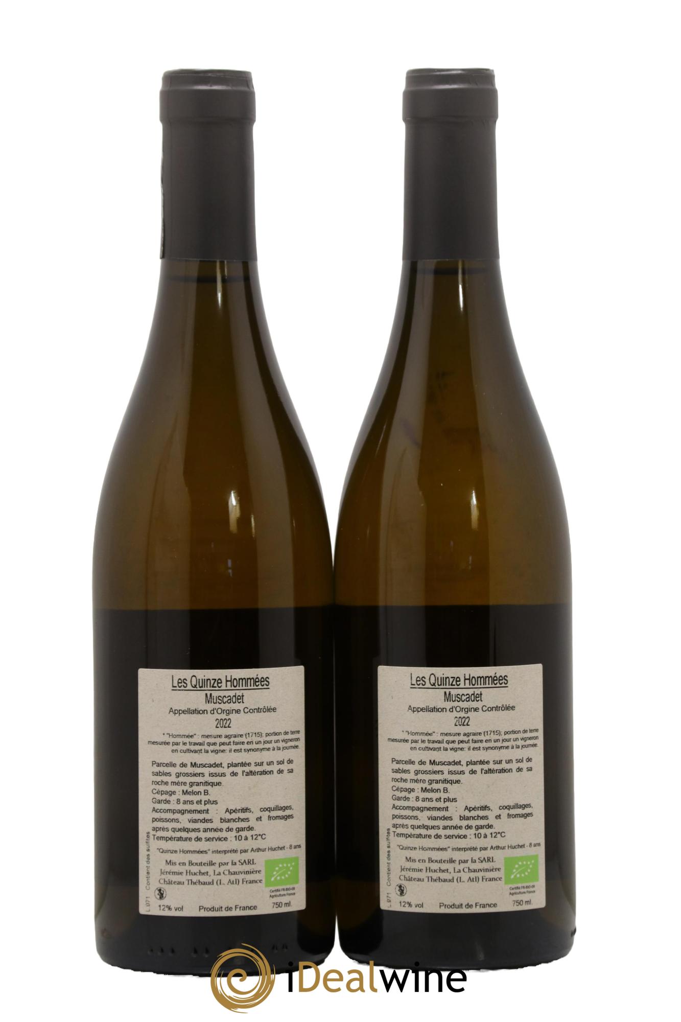 Muscadet Les Quinze Hommées Jérémie Huchet Domaine de la Chauvinière 2022 - Lot de 2 bouteilles - 1
