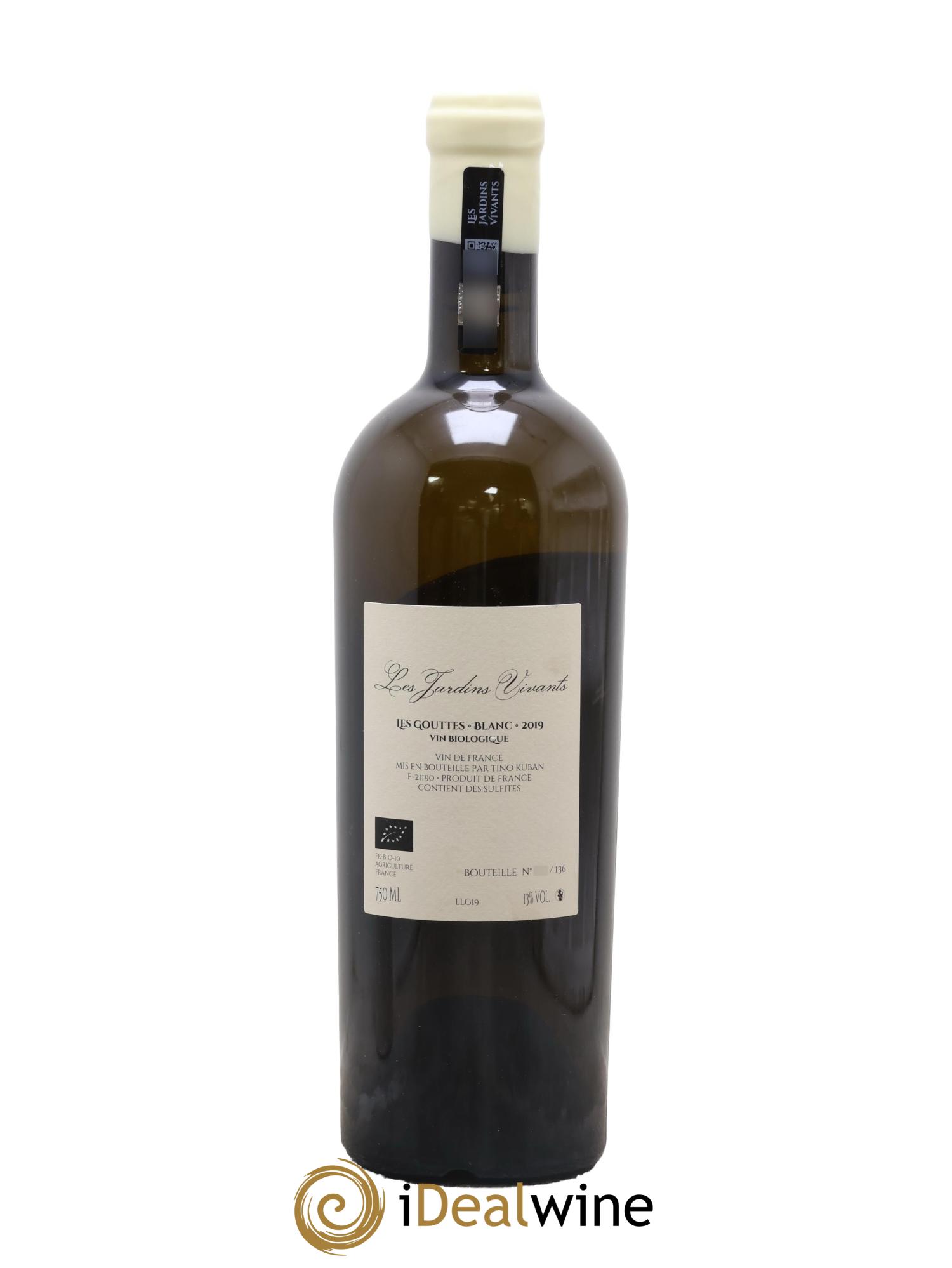 Vin de France Les Gouttes Tino Kuban Les Jardins Vivants 2019 - Lot de 1 bouteille - 1