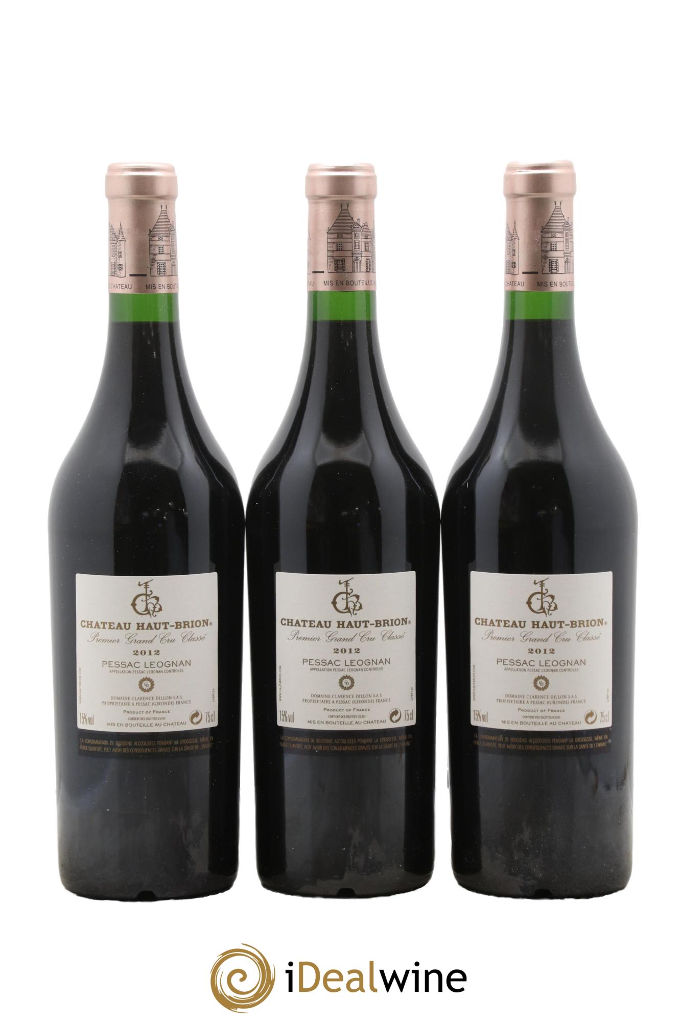 Château Haut Brion 1er Grand Cru Classé 2012 - Posten von 3 Flaschen - 1