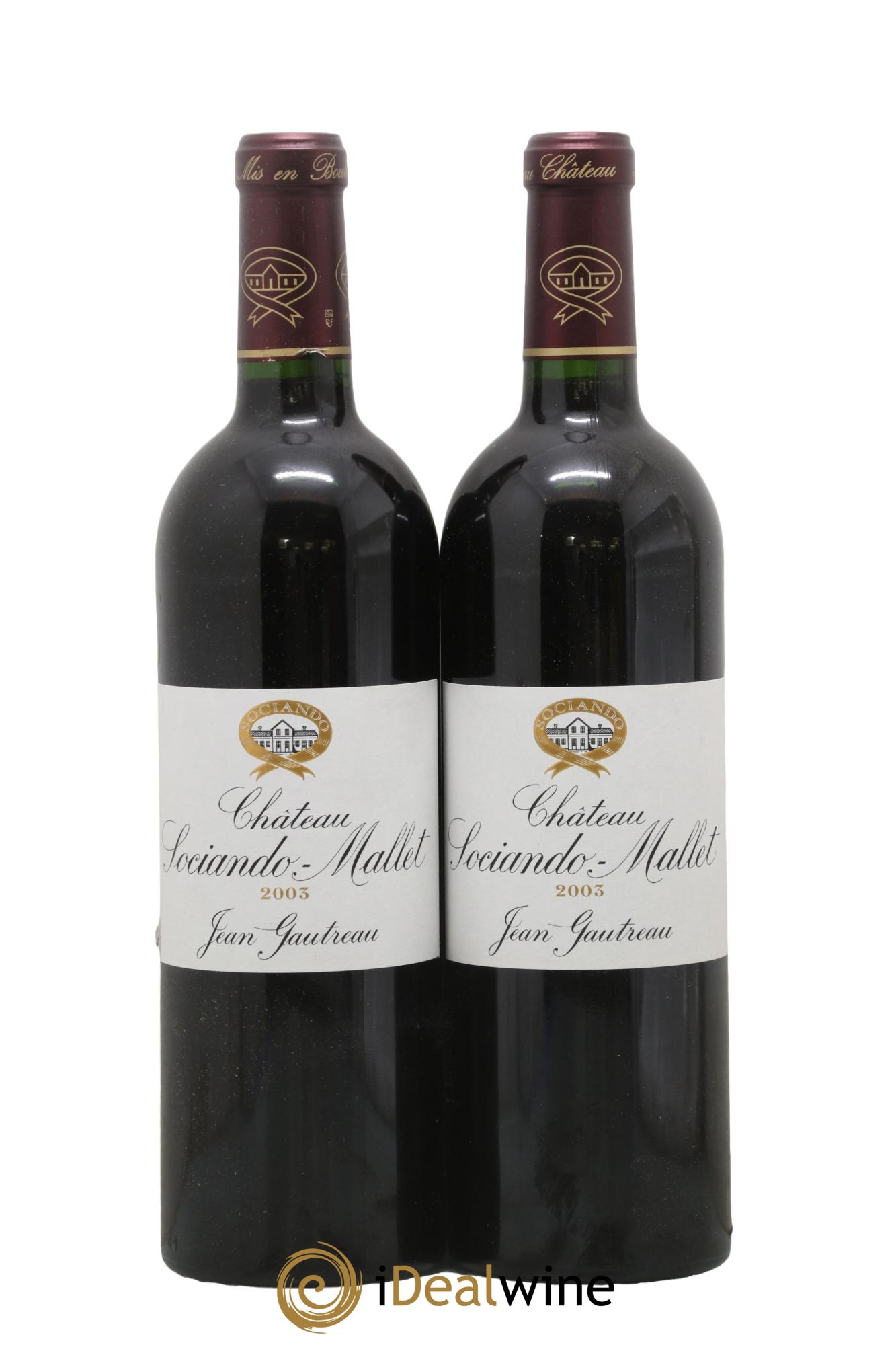 Château Sociando Mallet 2003 - Lot de 2 bouteilles - 0