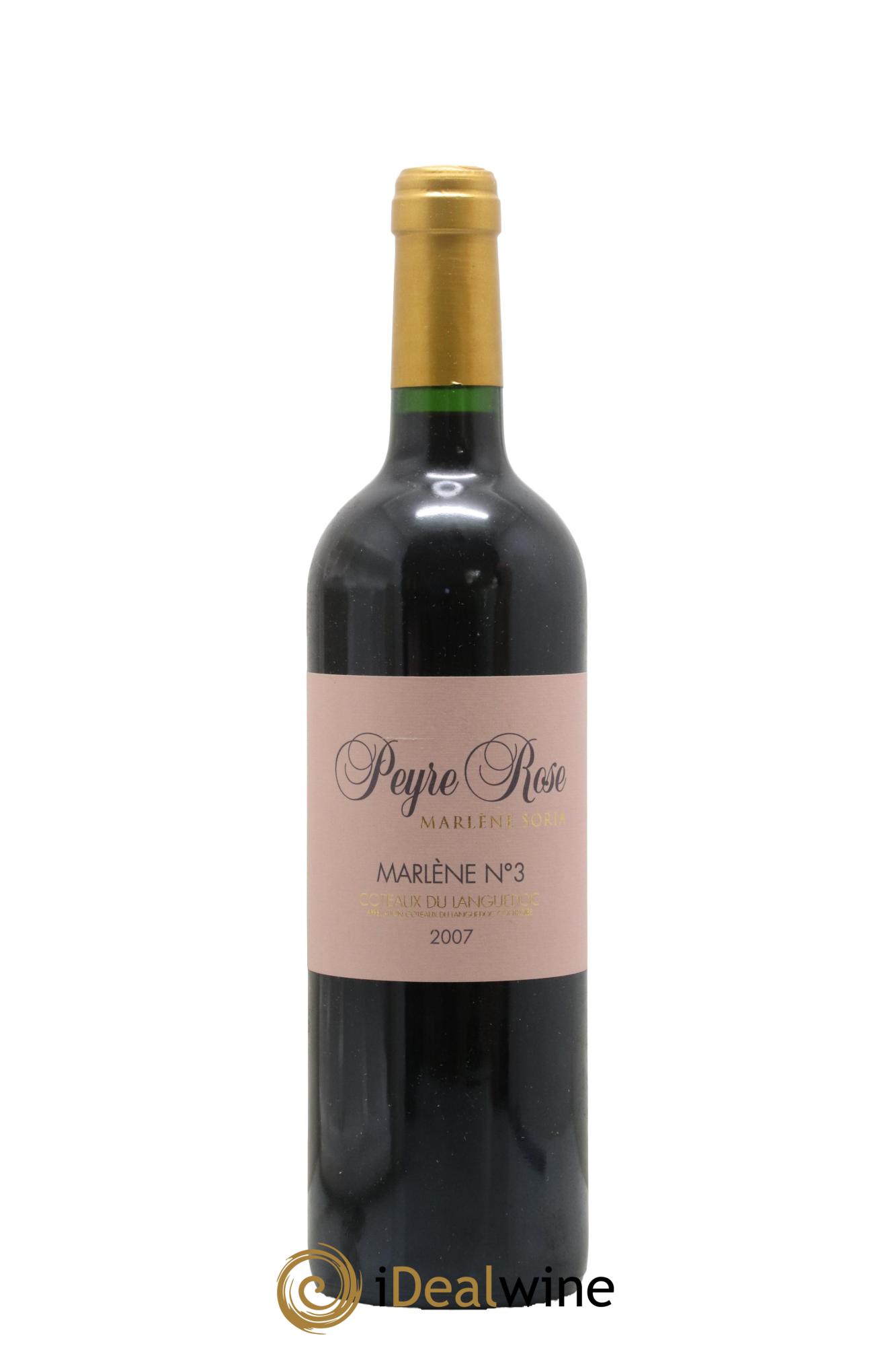 Vin de France (anciennement Coteaux du Languedoc) Peyre Rose Marlène n°3 Marlène Soria 2007 - Lot de 1 bouteille - 0