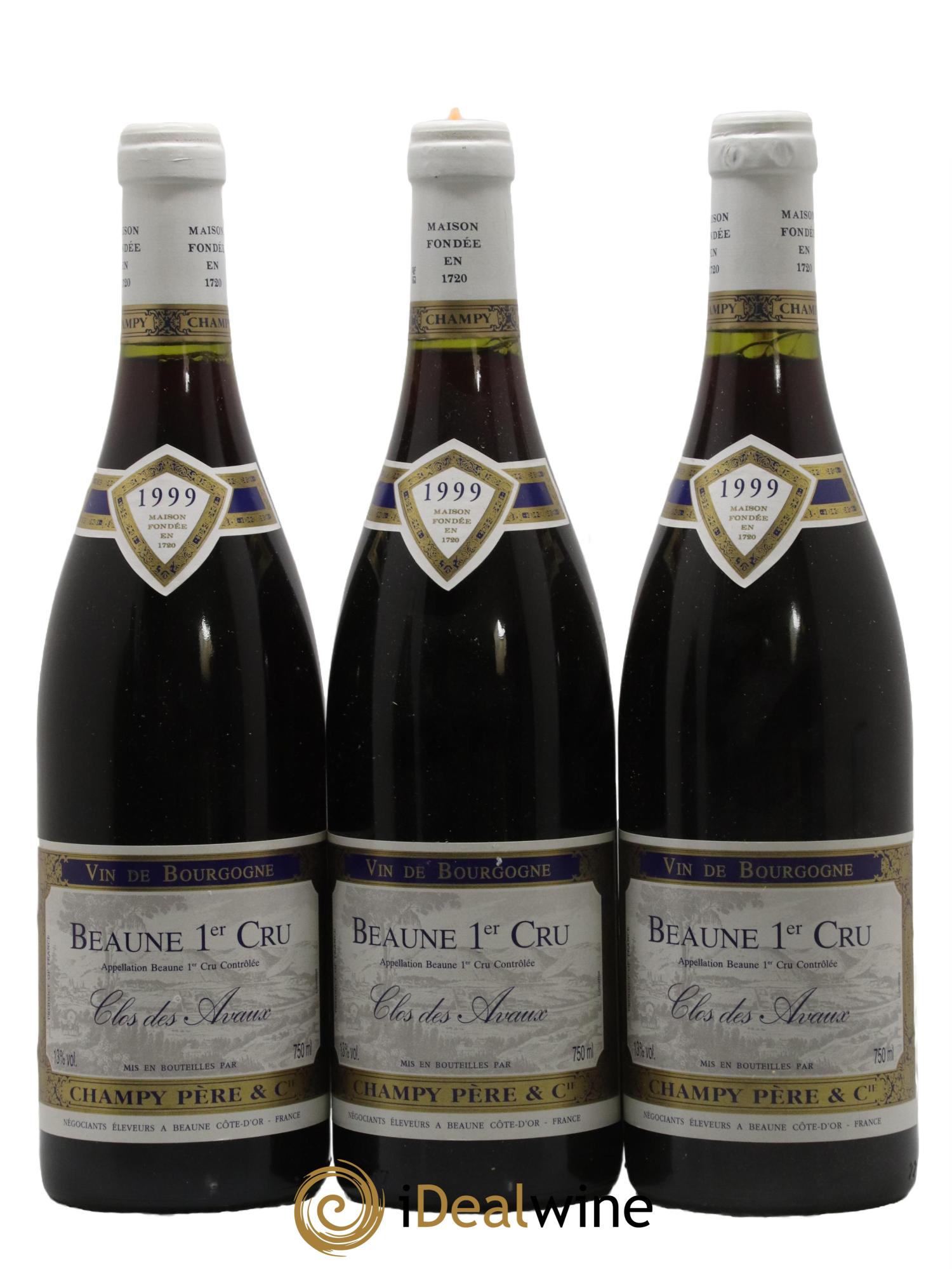 Beaune 1er Cru Clos Les Avaux Champy 1999 - Posten von 3 Flaschen - 0