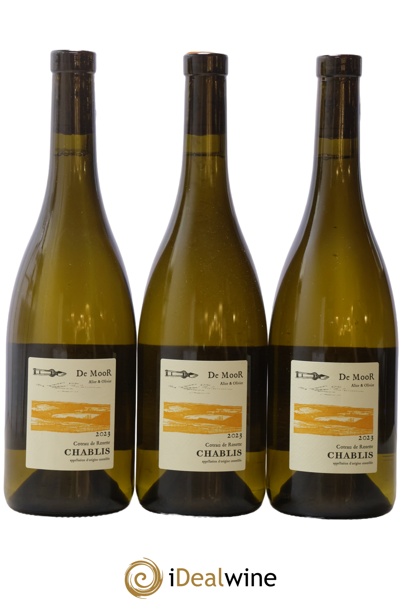 Chablis Côteau de Rosette Alice et Olivier De Moor 2023 - Lot of 3 bottles - 0