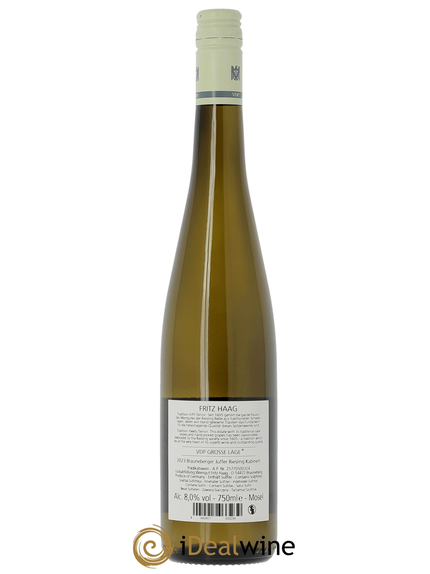 Riesling Fritz Haag Brauneberger Juffer Kabinett  2023 - Lotto di 1 bottiglia - 1