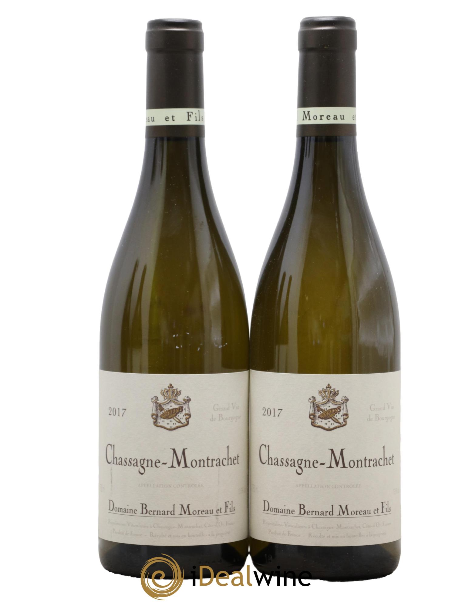 Chassagne-Montrachet Bernard Moreau et Fils (Domaine) 2017 - Lotto di 2 bottiglie - 0