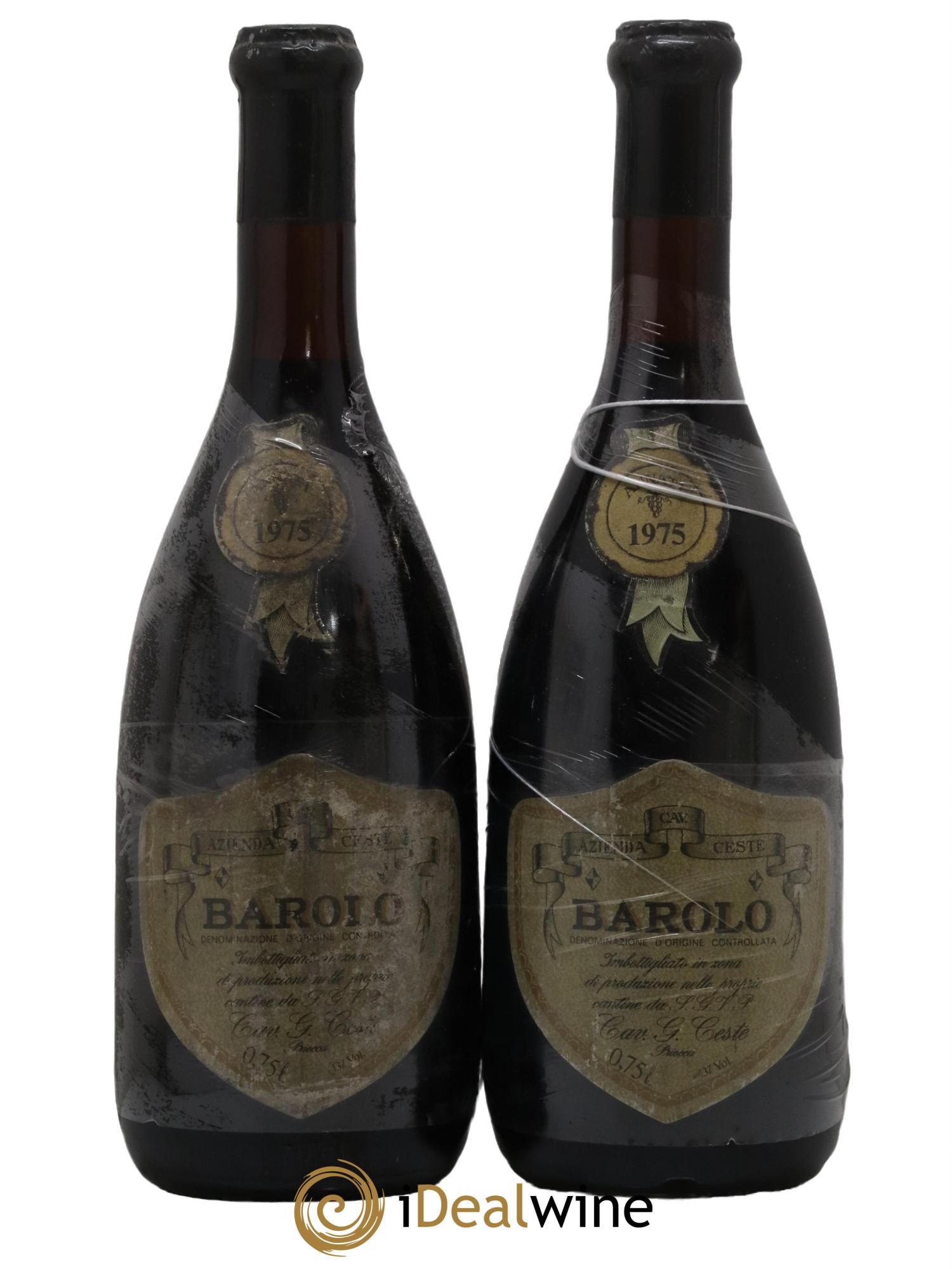 Barolo Cavaglier Ceste 1975 - Lot de 2 bouteilles - 0