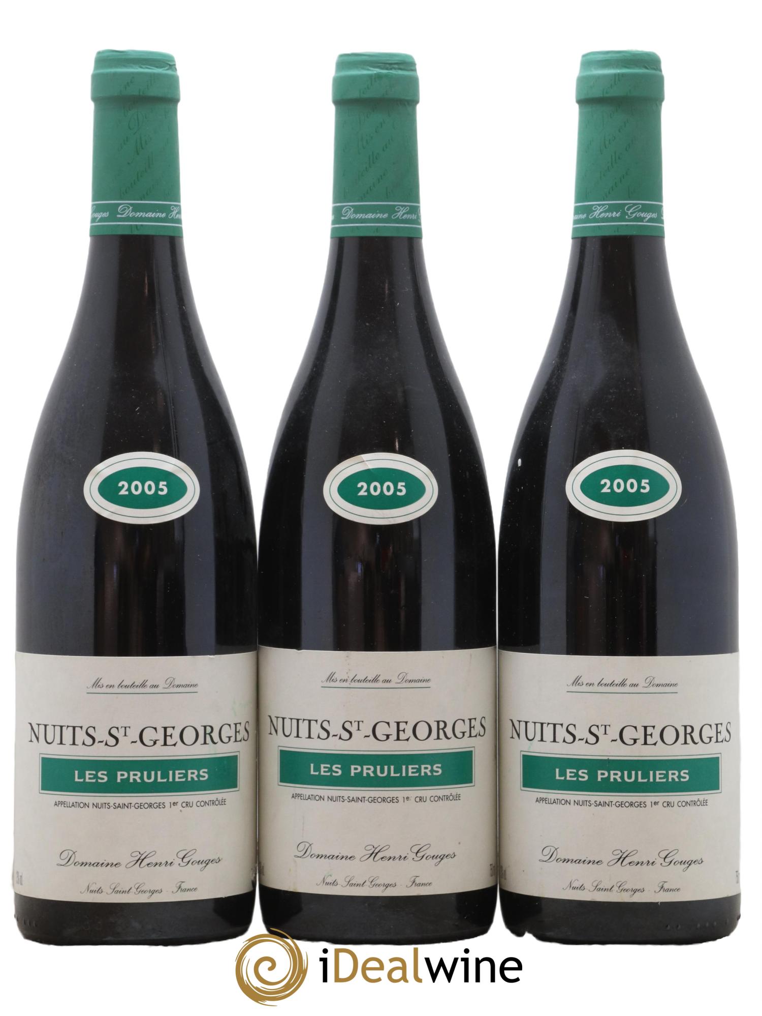 Nuits-Saint-Georges 1er Cru Les Pruliers Henri Gouges 2005 - Lot of 3 bottles - 0