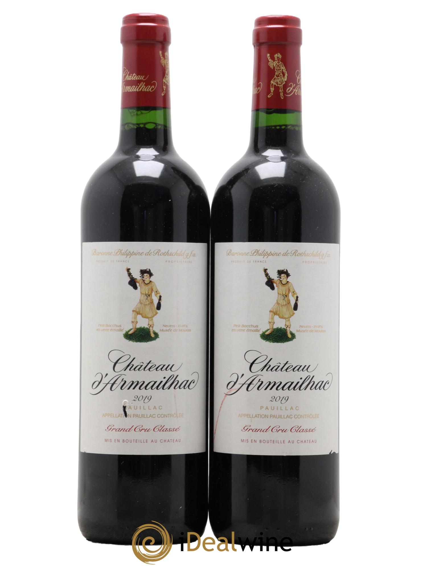 Château d' Armailhac - Mouton Baron(ne) Philippe 5ème Grand Cru Classé 2019 - Lot de 2 bouteilles - 0