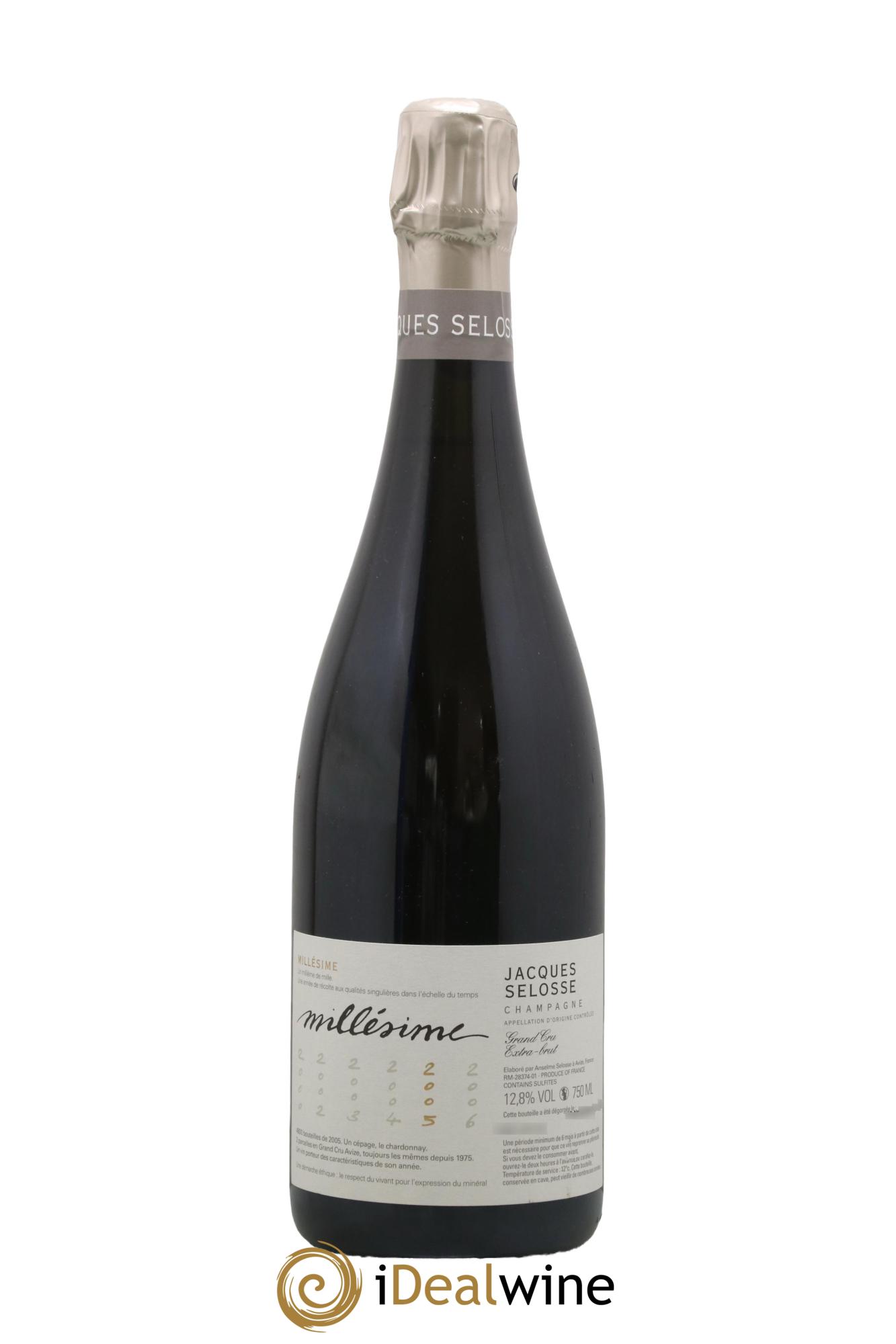 1er Cru Millésimé Extra-Brut Jacques Selosse 2005 - Lot of 1 bottle - 0