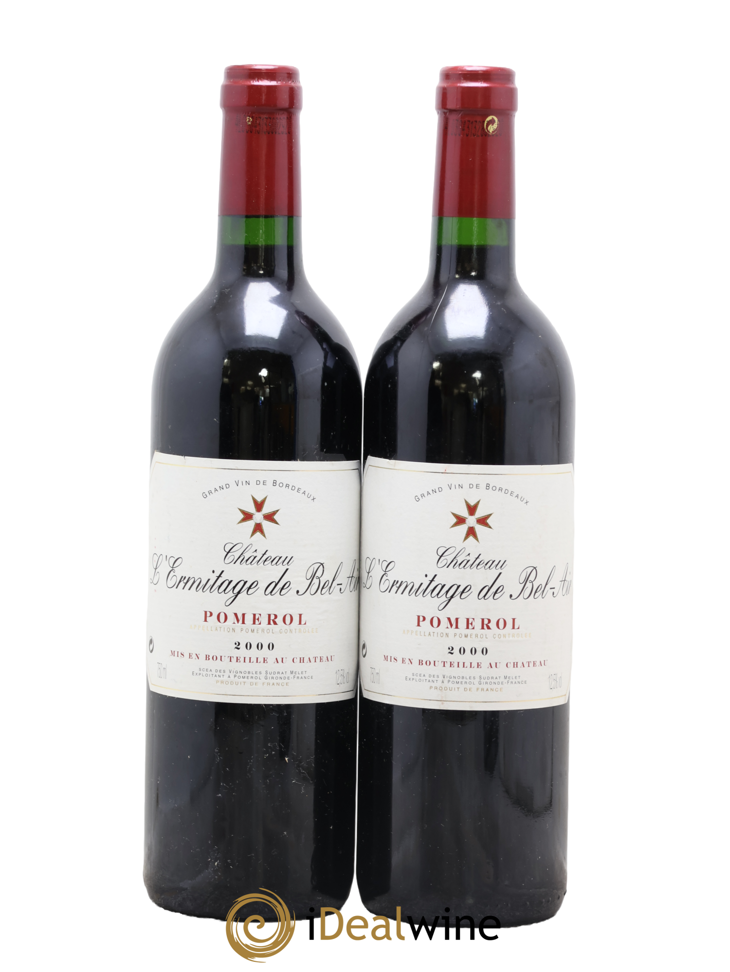 Pomerol château De L'Ermitage De Bel Air 2000 - Lot of 2 bottles - 0