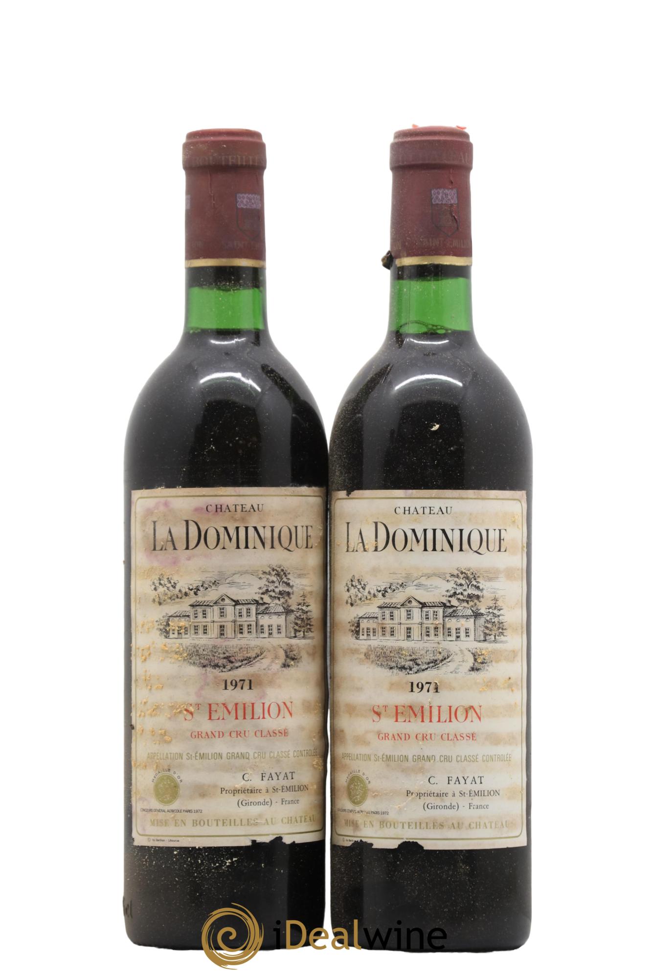Château la Dominique Grand Cru Classé 1971 - Lot de 2 bouteilles - 0