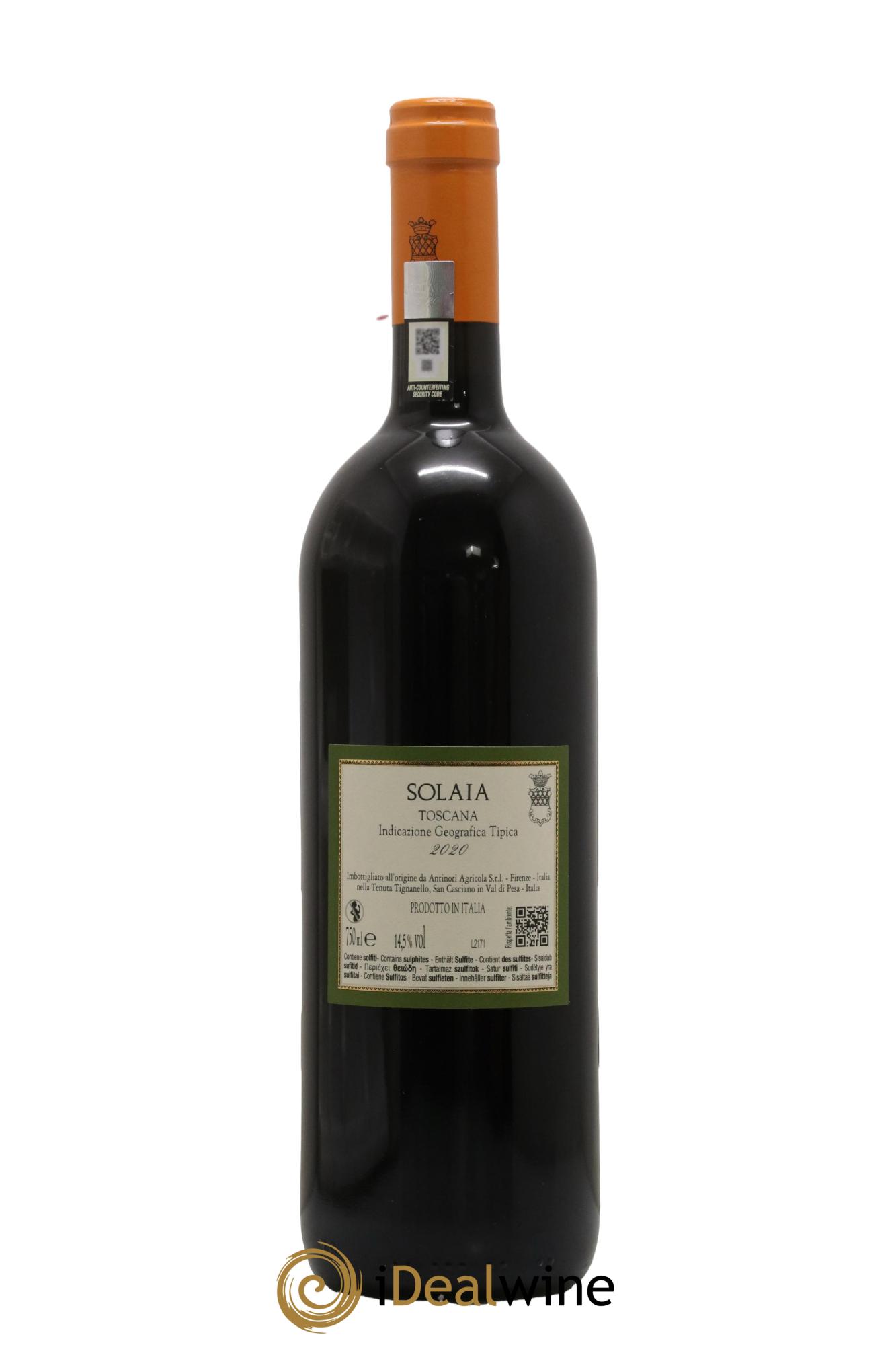 Toscana IGT Solaia Tenuta Tignanello - Marchesi Antinori 2020 - Lot of 1 bottle - 1