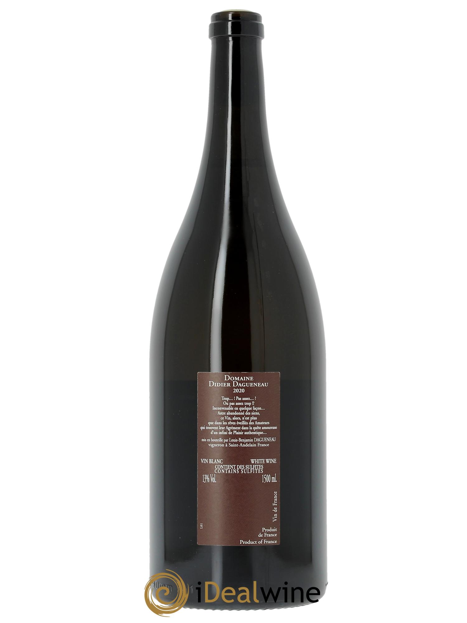 Vin de France (anciennement Pouilly-Fumé) Pur Sang Dagueneau (Domaine Didier - Louis-Benjamin) 2020 - Lot de 1 magnum - 1
