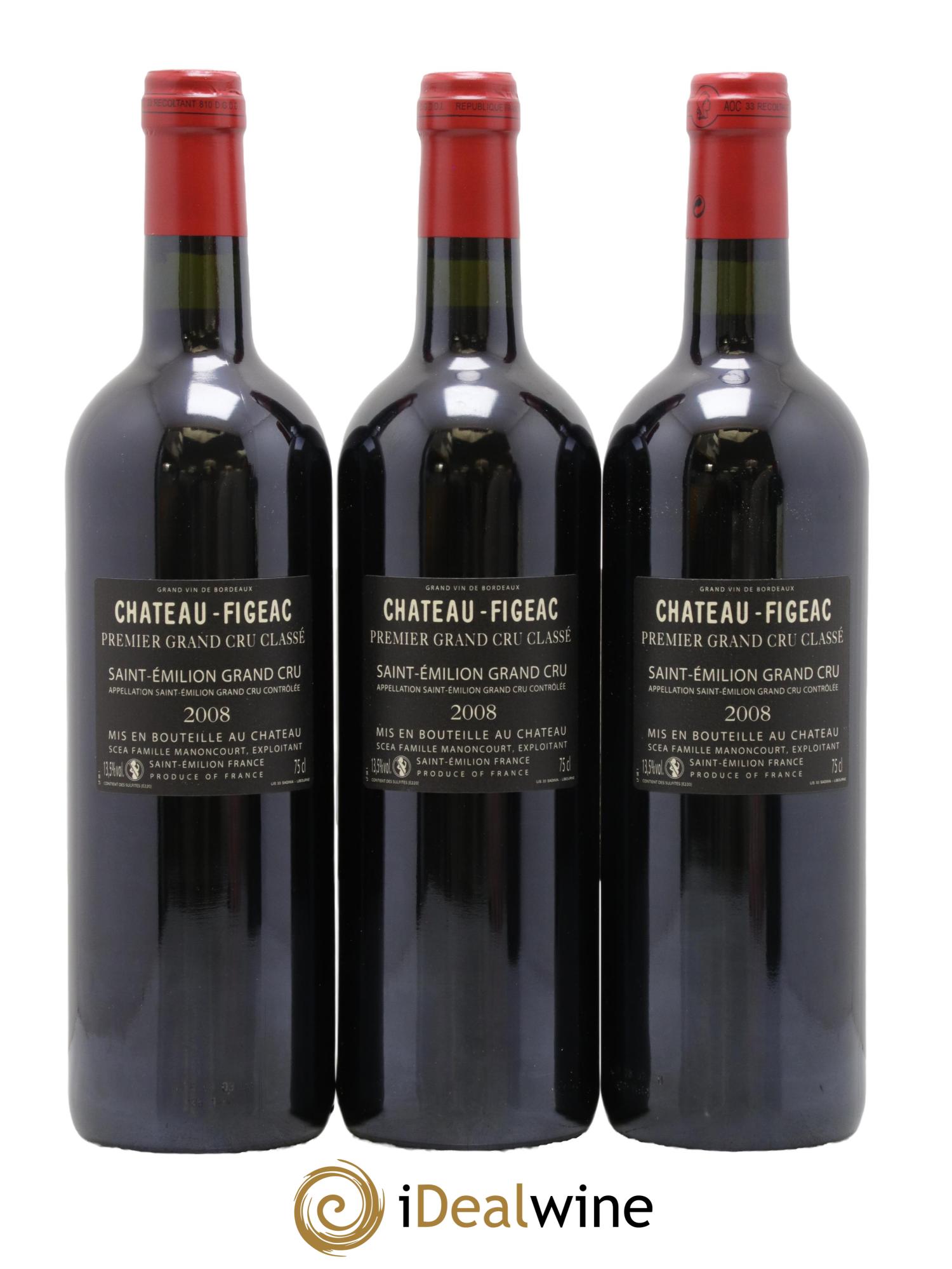 Château Figeac 1er Grand Cru Classé A 2008 - Lot of 12 bottles - 6