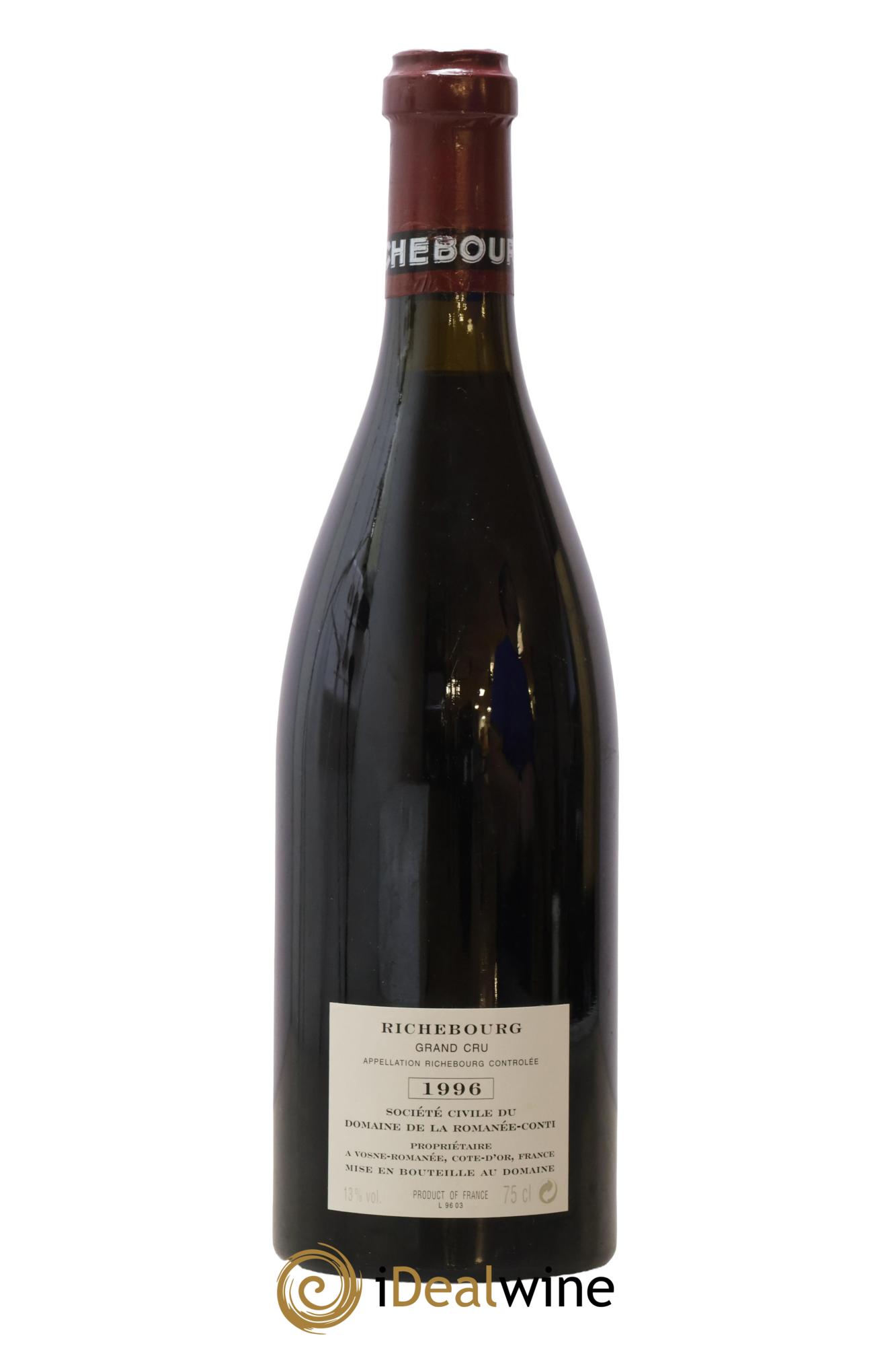 Richebourg Grand Cru Domaine de la Romanée-Conti 1996 - Posten von 1 Flasche - 1