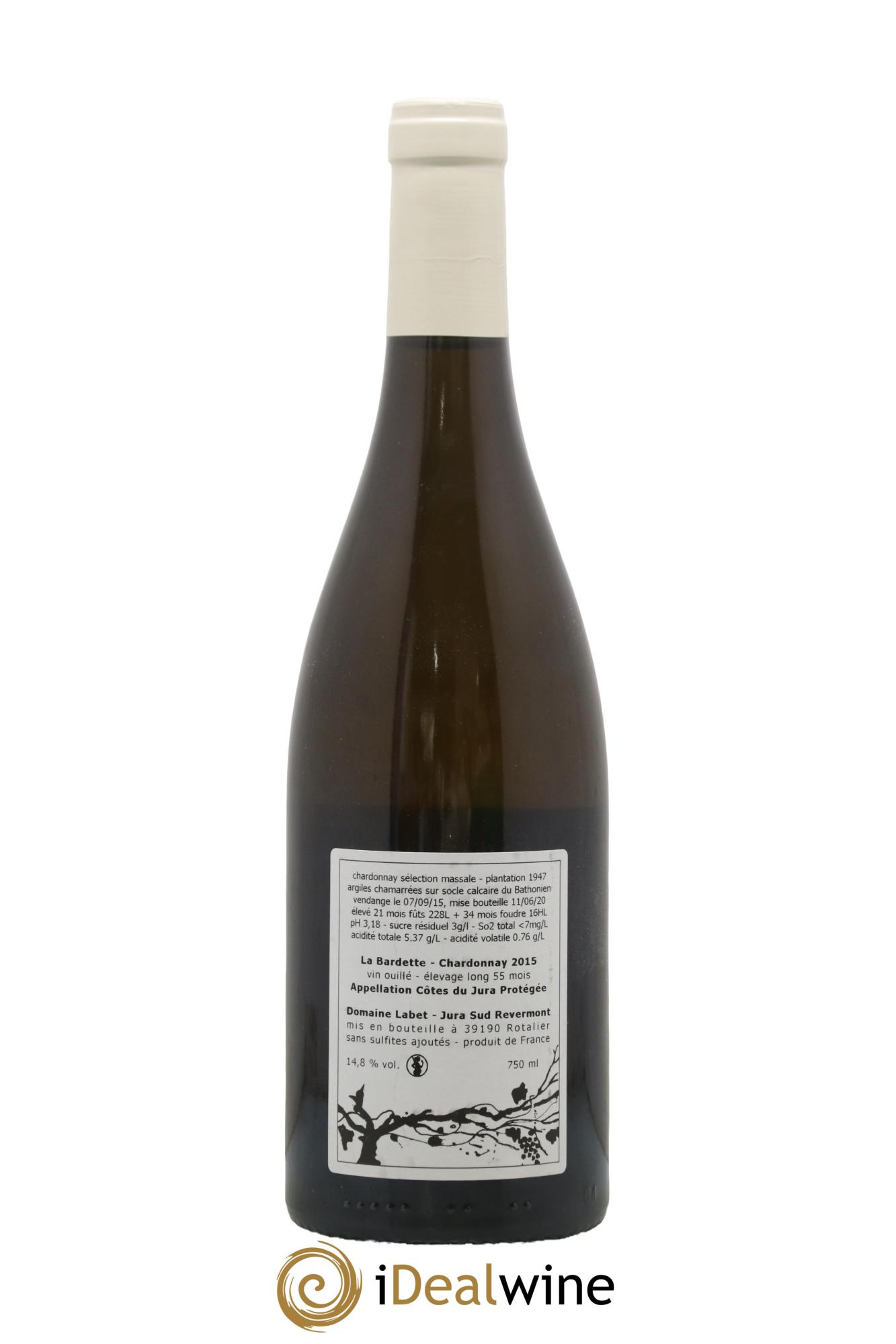 Côtes du Jura Chardonnay La Bardette Romain - Julien  - Charline Labet 2015 - Lot of 1 bottle - 1