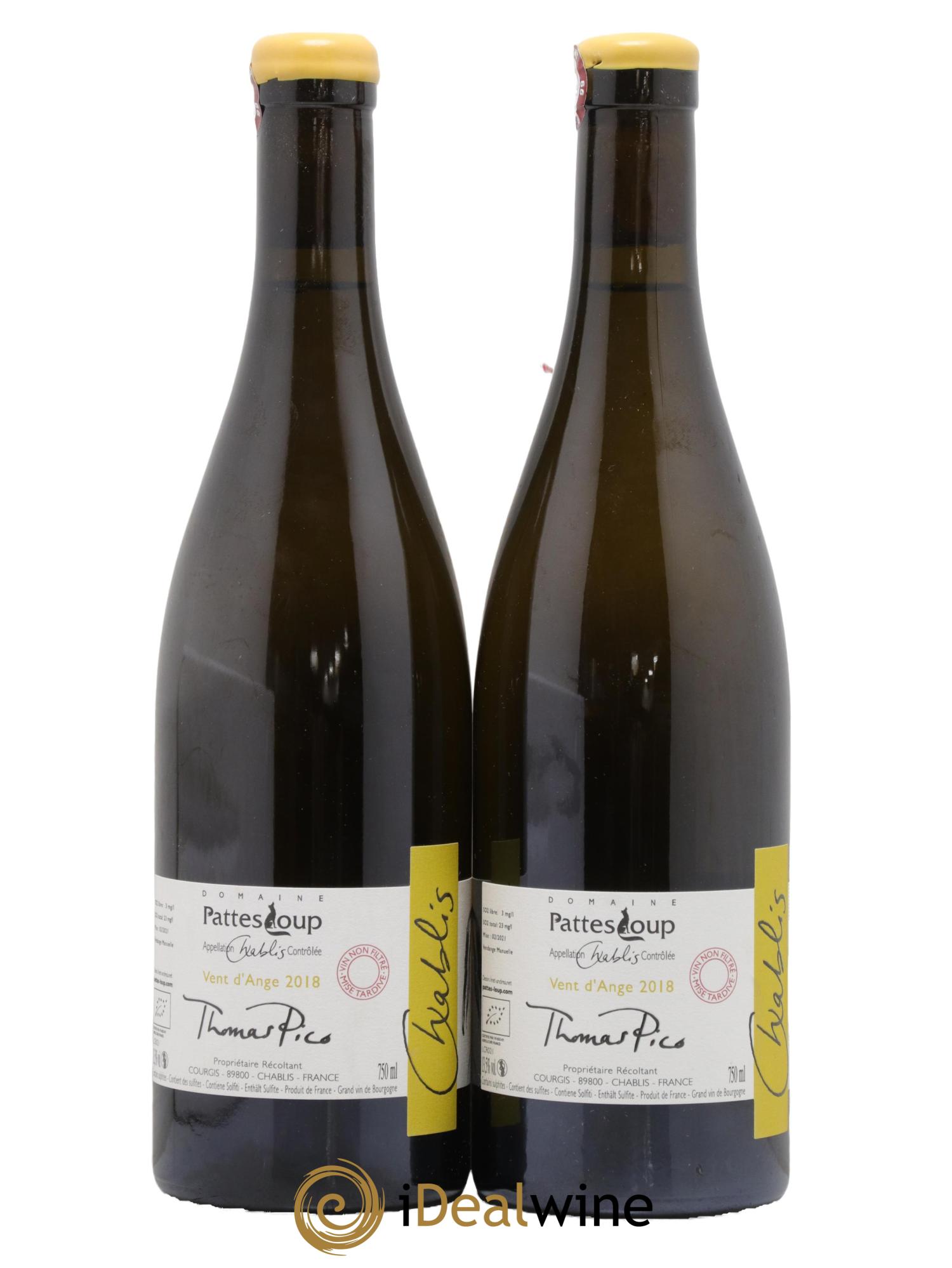 Chablis Vent d'Ange Pattes Loup (Domaine) 2018 - Lot de 2 bouteilles - 1